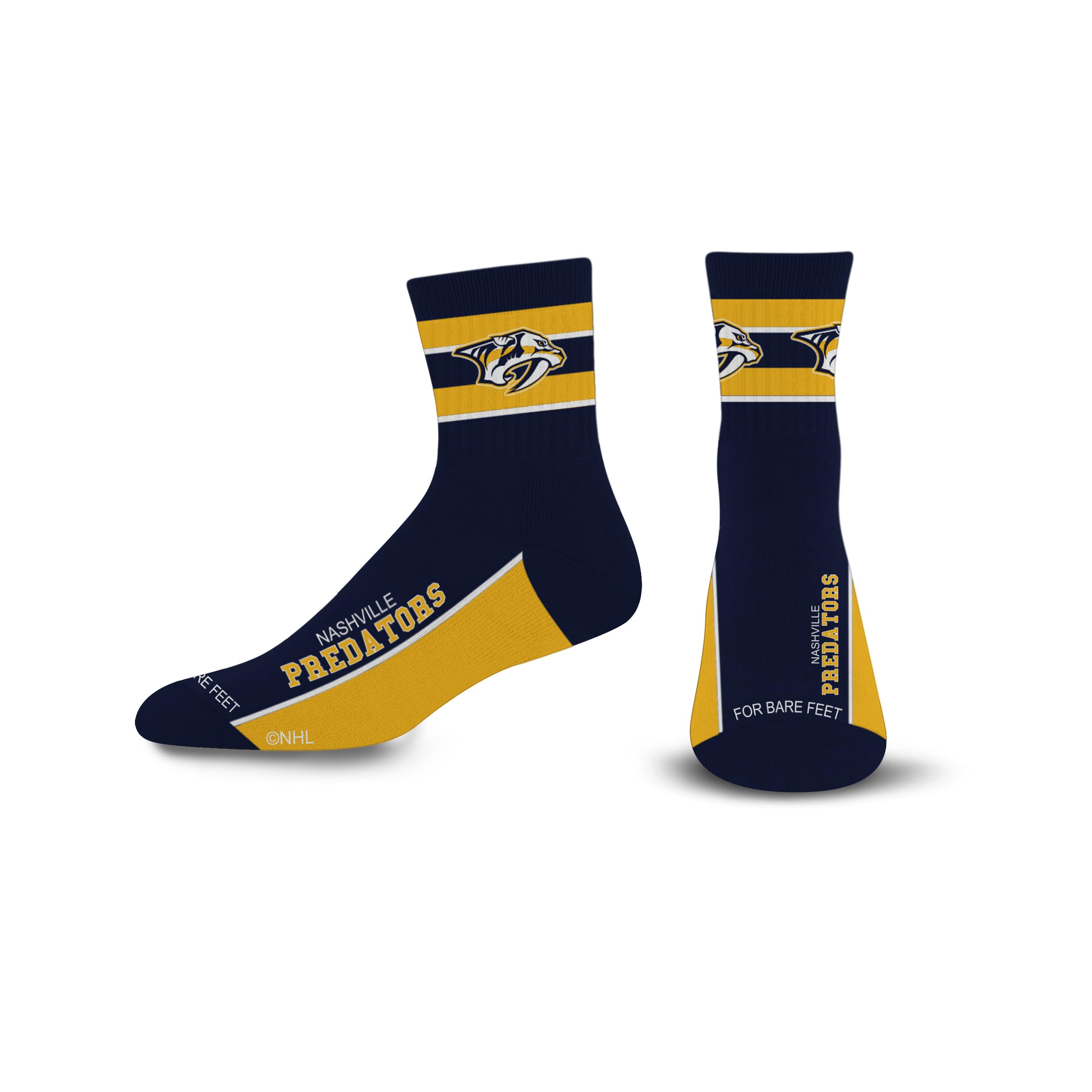 For Bare Feet NHL NASHVILLE PREDATORS Lil' Deuce Quarter Sock Team Color Large - Sports Gifts, Sports Memorabilia, Sports Collectibles, Fan Shop