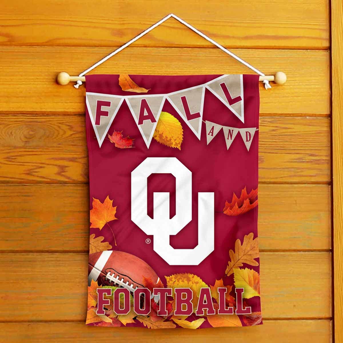 College Flags & Banners Co. Oklahoma Sooners Fall Leaves Football Season Garden Yard Flag - Sports Collectibles, Sports Memorabilia, Sports Fan Shop, Sports Gifts