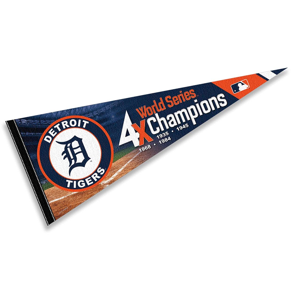 WinCraft Tigers 4 Time Champions Pennant Flag - Sports Collectibles, Sports Memorabilia, Sports Fan Shop, Sports Gifts