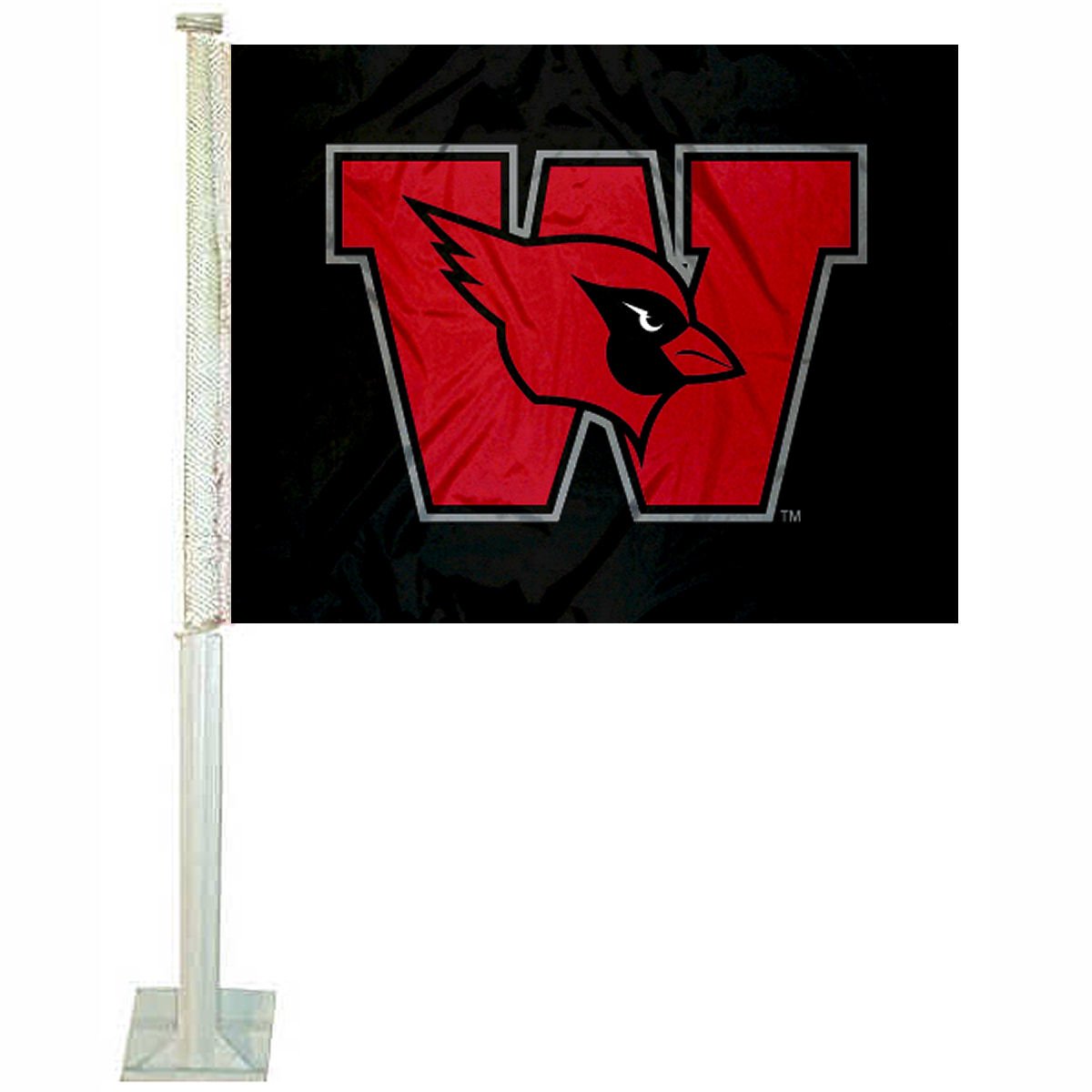 College Flags & Banners Co. Wesleyan Cardinals Car Flag - Sports Collectibles, Sports Memorabilia, Sports Fan Shop, Sports Gifts