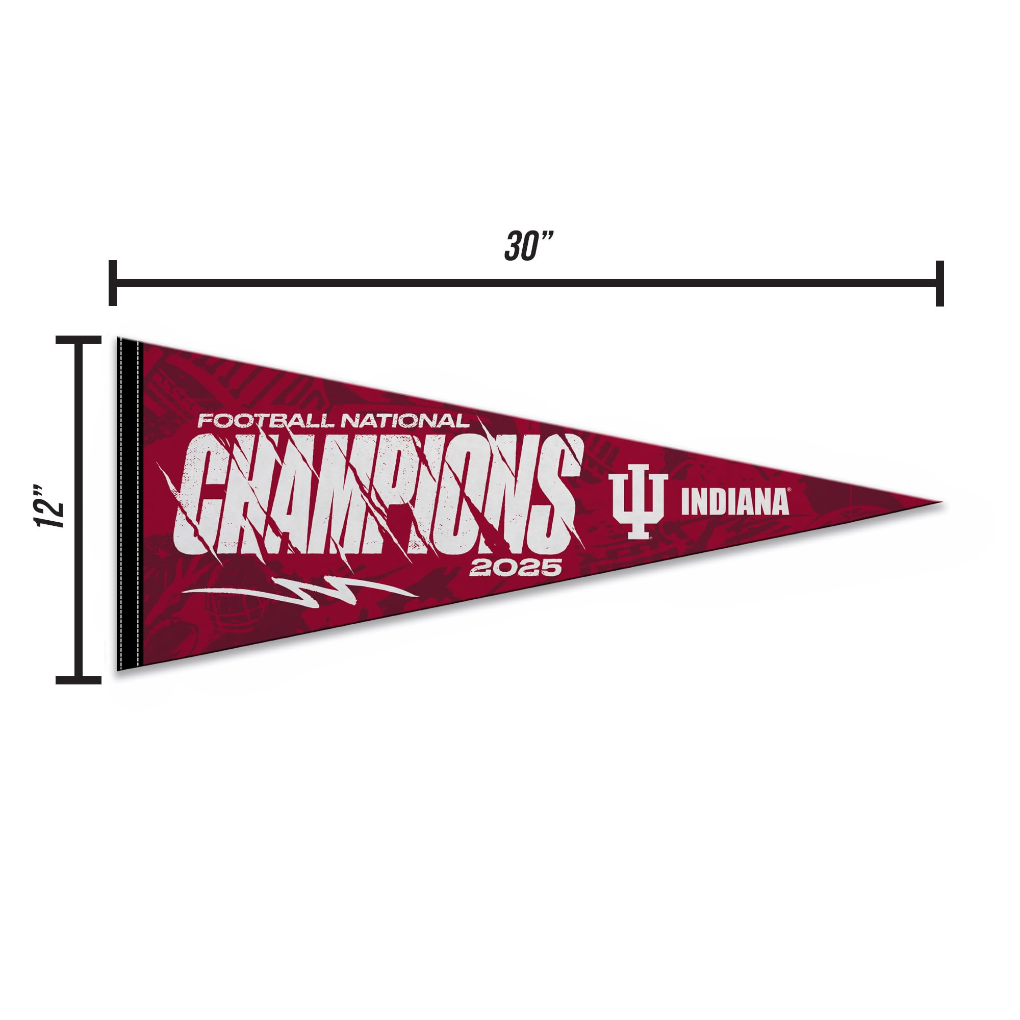 Rico Industries NCAA Indiana Hoosiers 2026 Football National Champions 12" x 30" Felt Wall Décor Pennant - Great for Home/Bed Room/Man Cave Décor - Sports Gifts, Sports Memorabilia, Sports Collectibles, Fan Shop
