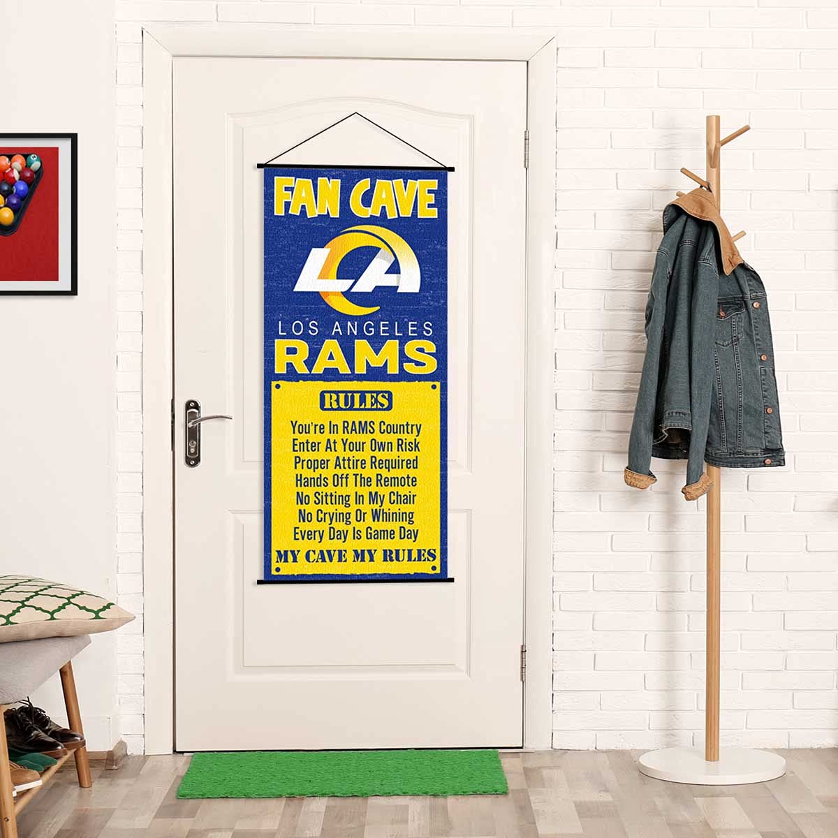 WinCraft Los Angeles Rams Man Cave Fan Banner Wall Door Scroll - Sports Collectibles, Sports Memorabilia, Sports Fan Shop, Sports Gifts