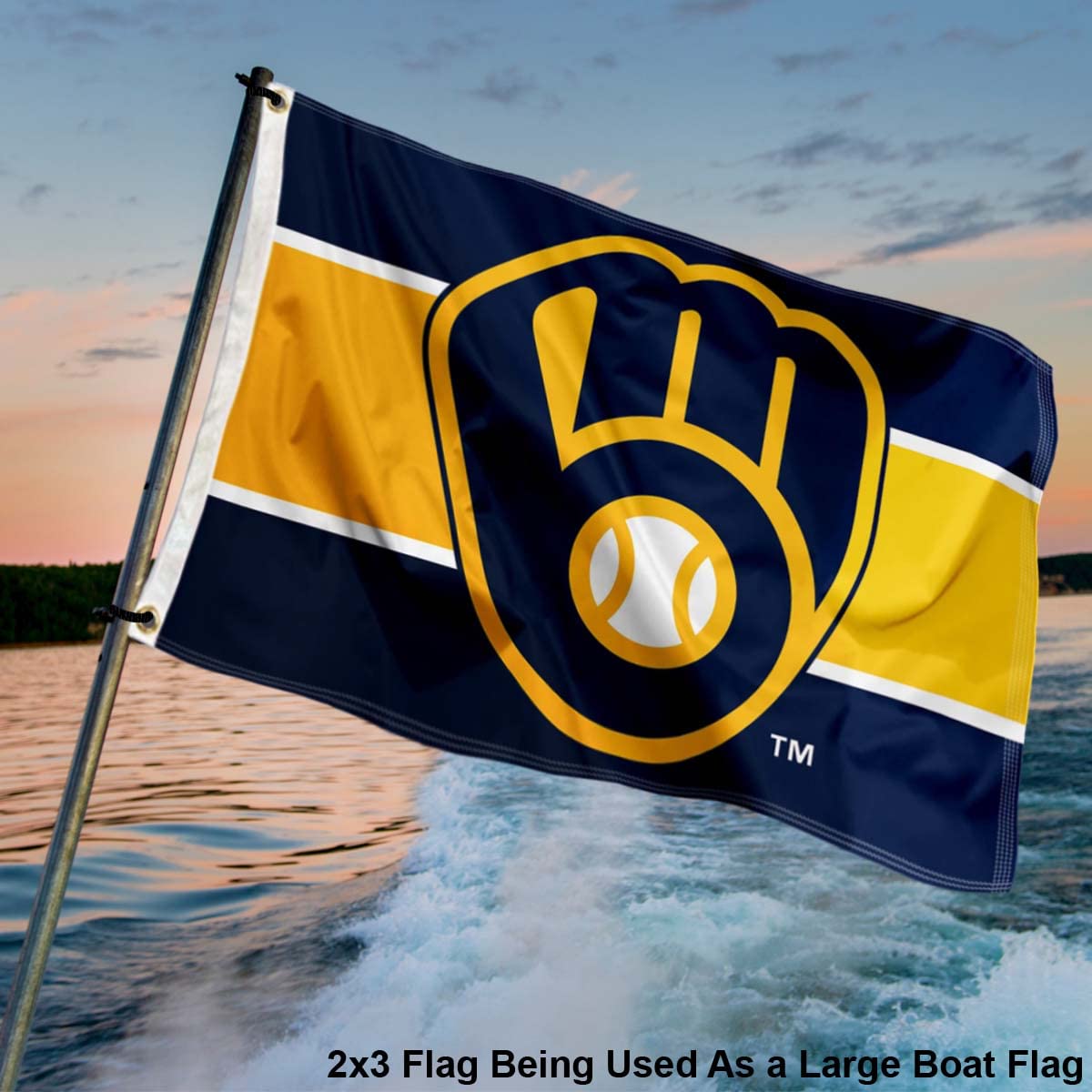WinCraft Milwaukee Brewers 2x3 Foot Small Flag - Sports Collectibles, Sports Memorabilia, Sports Fan Shop, Sports Gifts