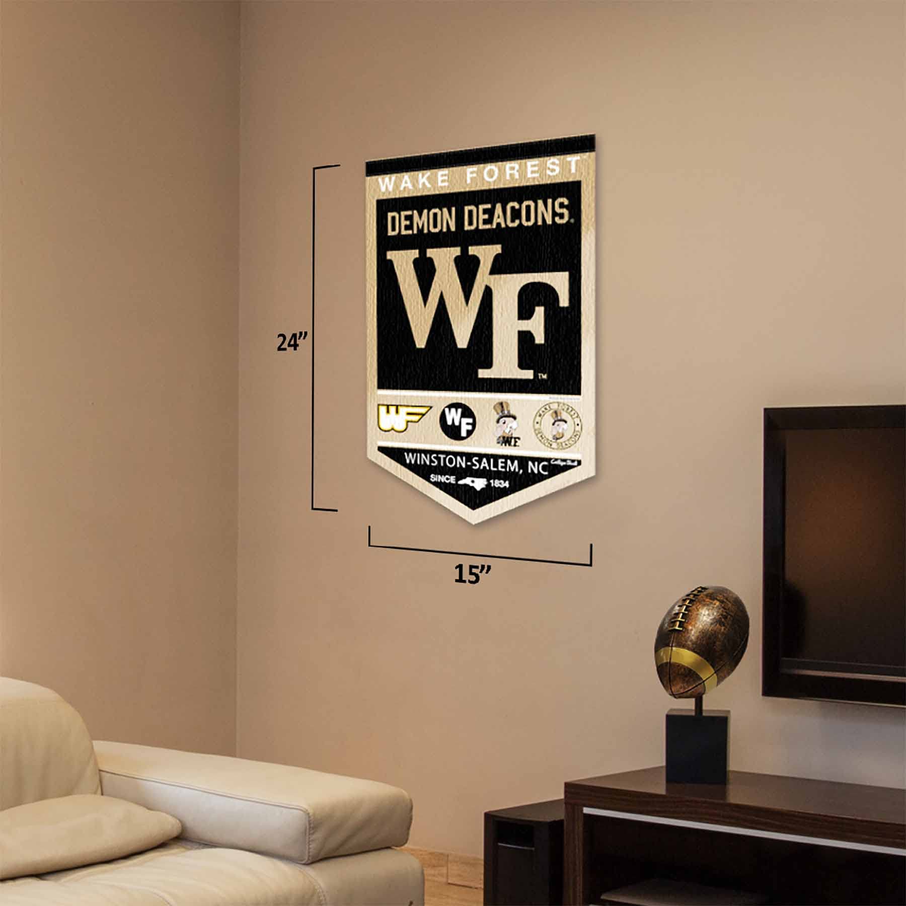 College Flags & Banners Co. Wake Forest Demon Deacons Heritage History Banner Pennant - Sports Collectibles, Sports Memorabilia, Sports Fan Shop, Sports Gifts