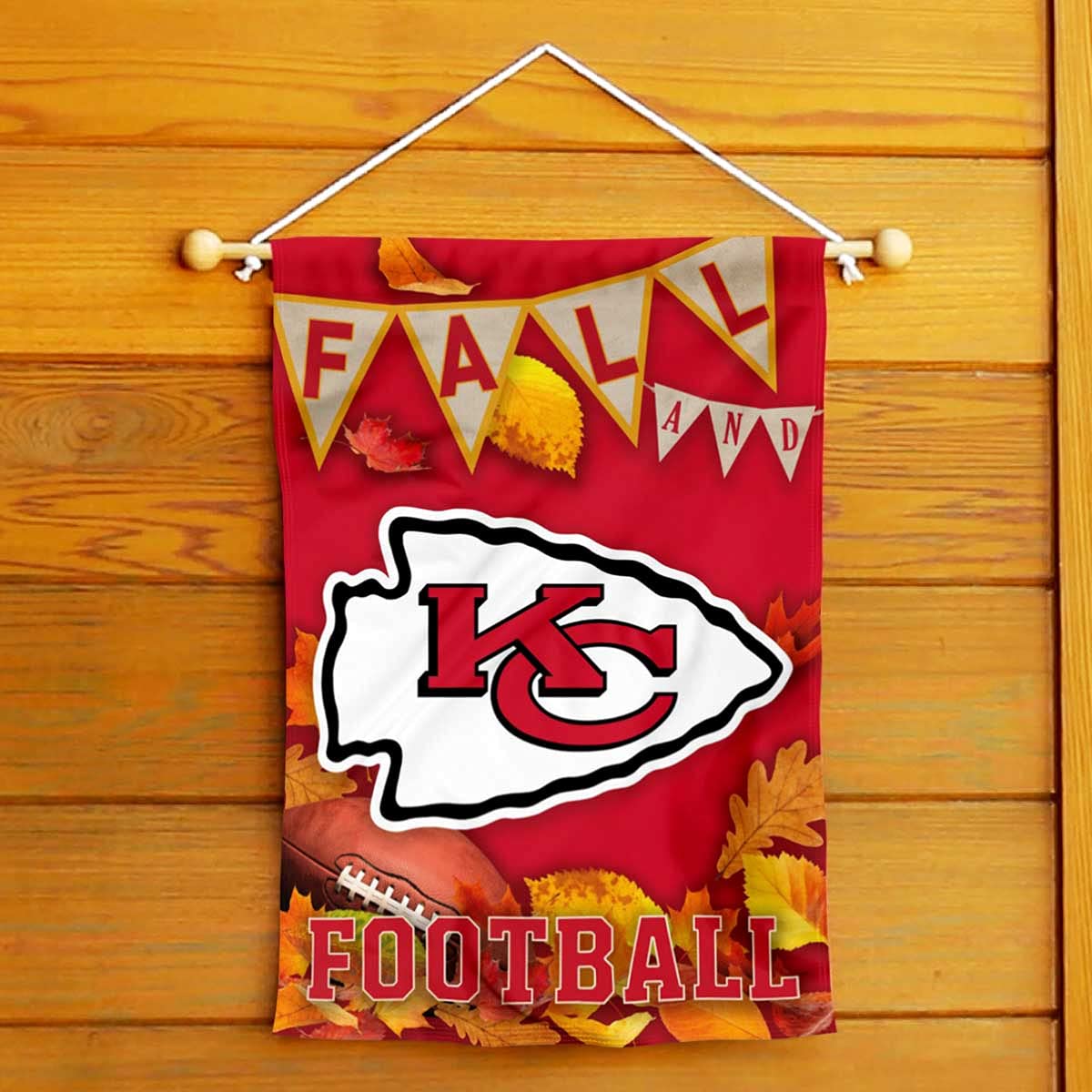 WinCraft Kansas City Chiefs Fall Leaves Decorative Football Garden Flag Double Sided Banner - Sports Collectibles, Sports Memorabilia, Sports Fan Shop, Sports Gifts