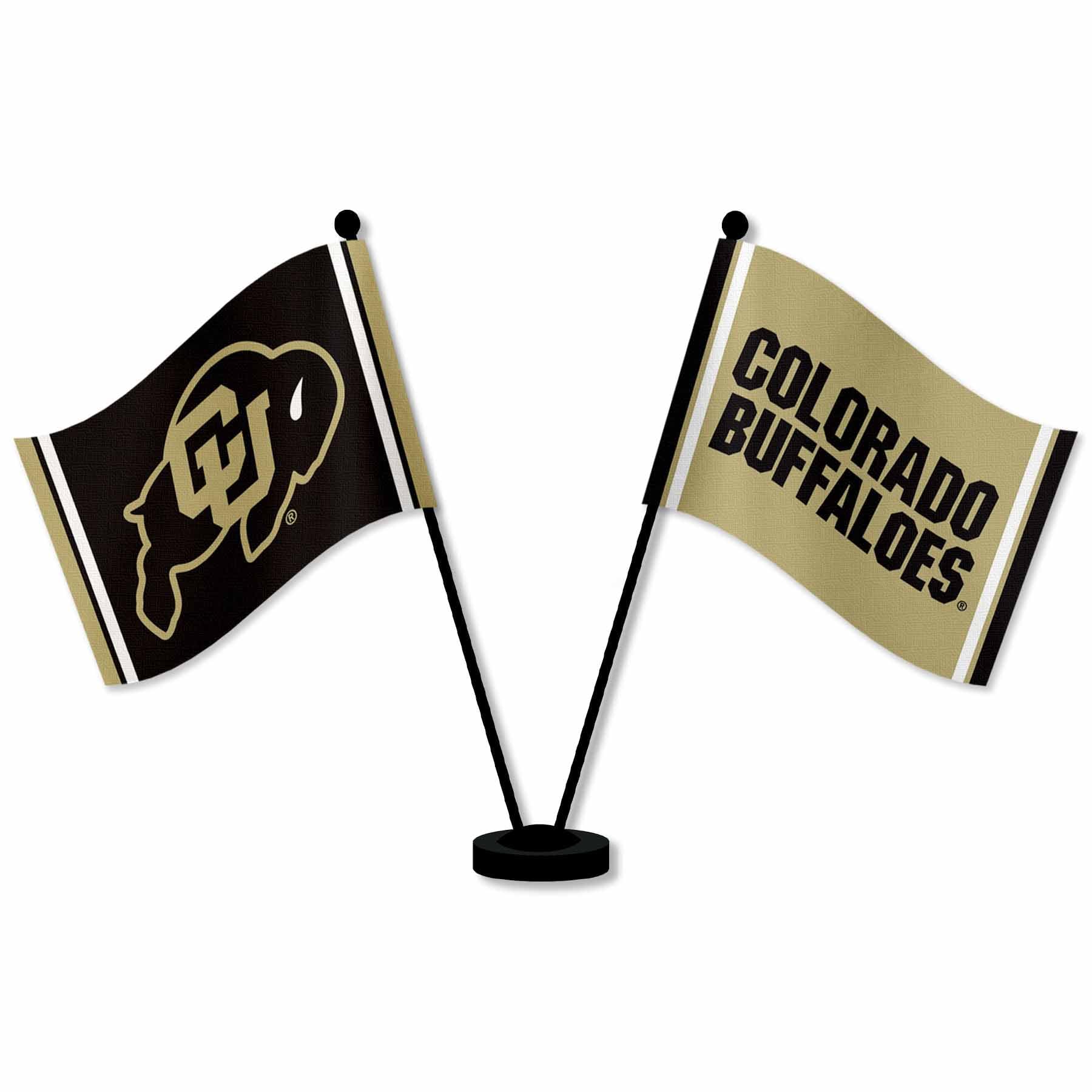 WinCraft Colorado Buffaloes Desk and Table Top Flags - Sports Collectibles, Sports Memorabilia, Sports Fan Shop, Sports Gifts