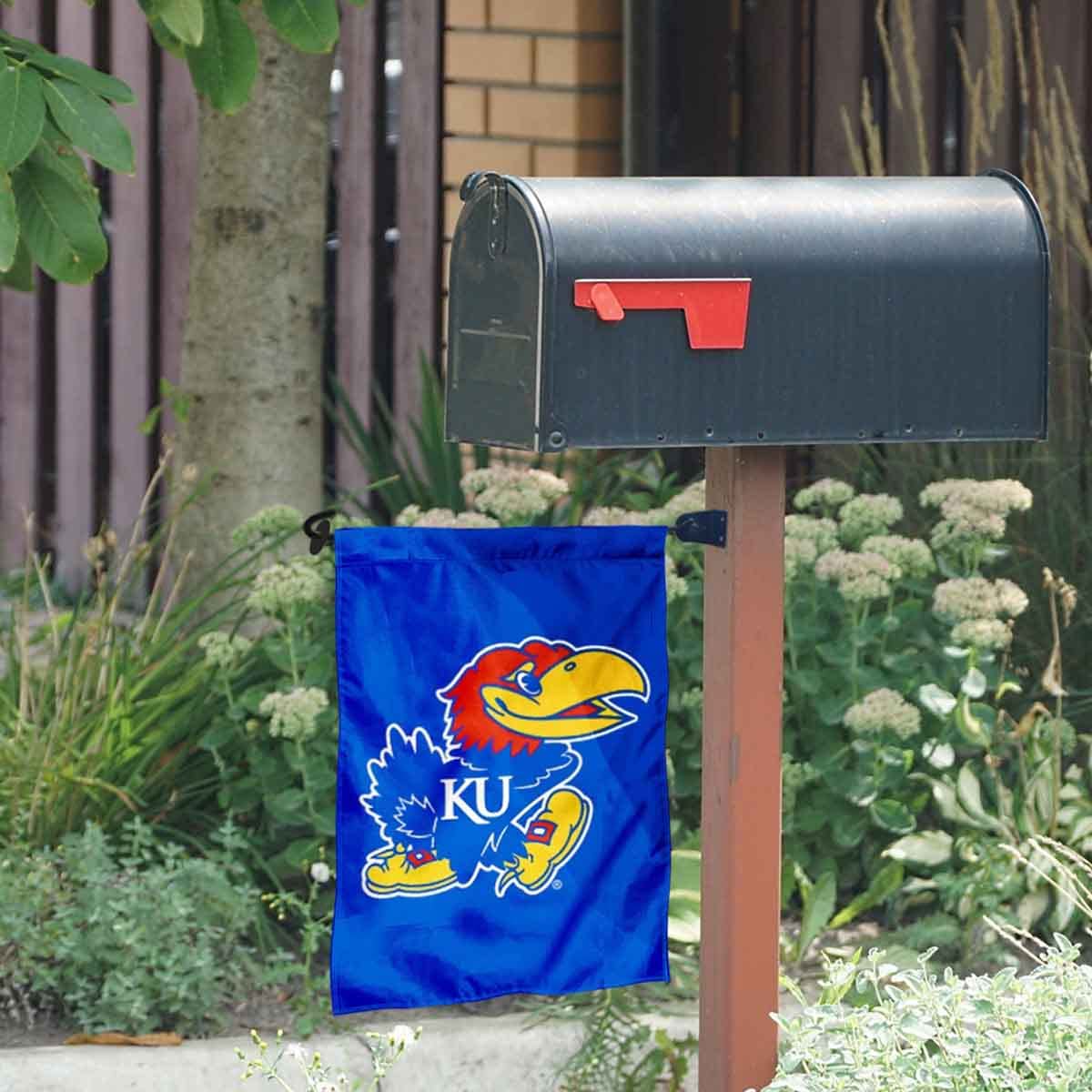University of Kansas Garden Flag and Mailbox Post Pole Mount Holder Set - Sports Collectibles, Sports Memorabilia, Sports Fan Shop, Sports Gifts