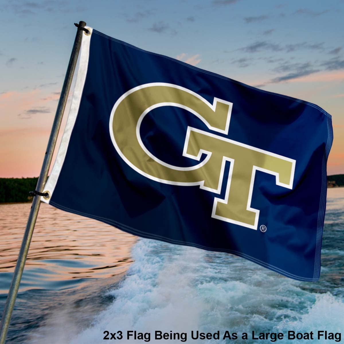 College Flags & Banners Co. Georgia Tech Yellow Jackets Small 2x3 Foot Flag - Sports Collectibles, Sports Memorabilia, Sports Fan Shop, Sports Gifts