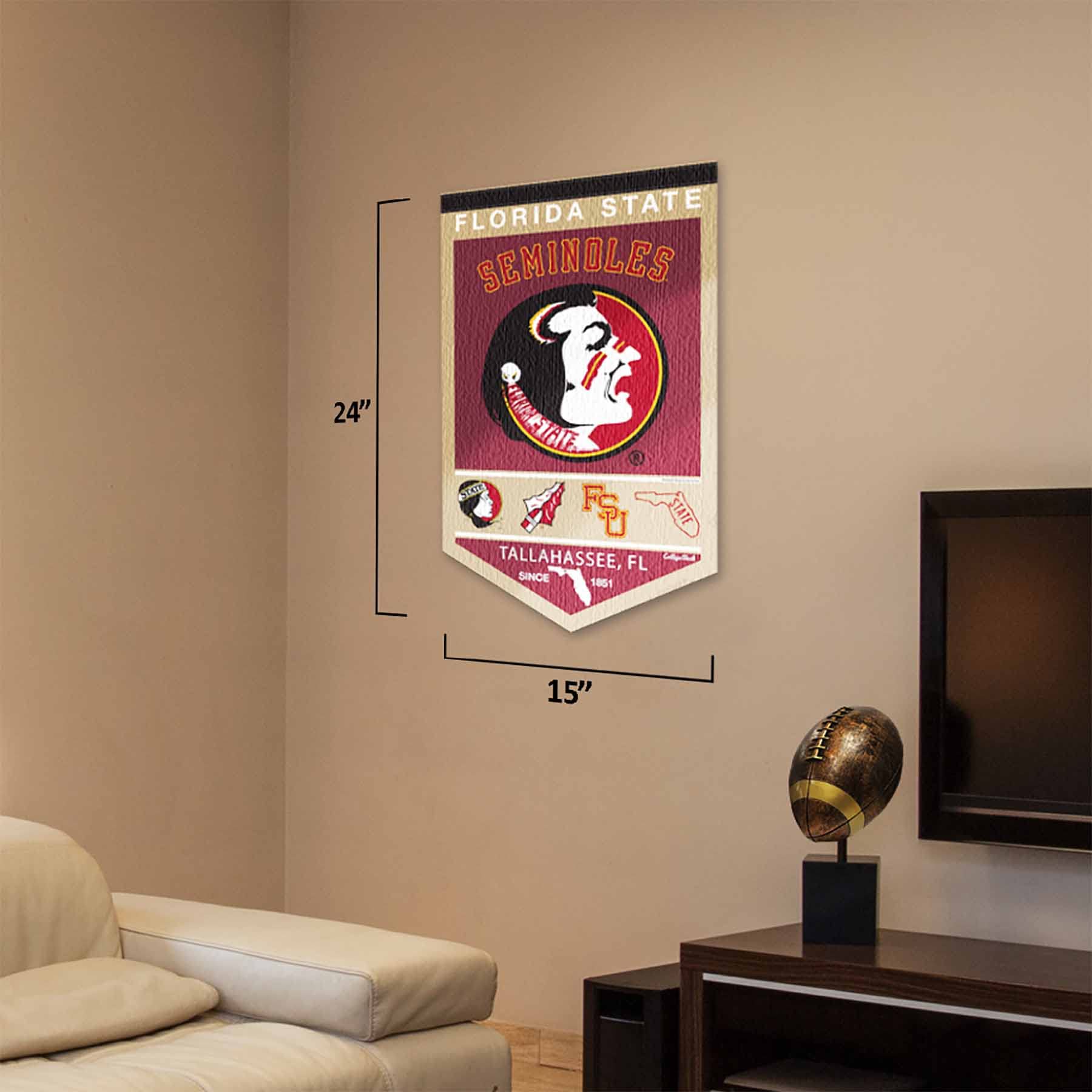 College Flags & Banners Co. Florida State FSU Noles Heritage History Banner Pennant - Sports Collectibles, Sports Memorabilia, Sports Fan Shop, Sports Gifts