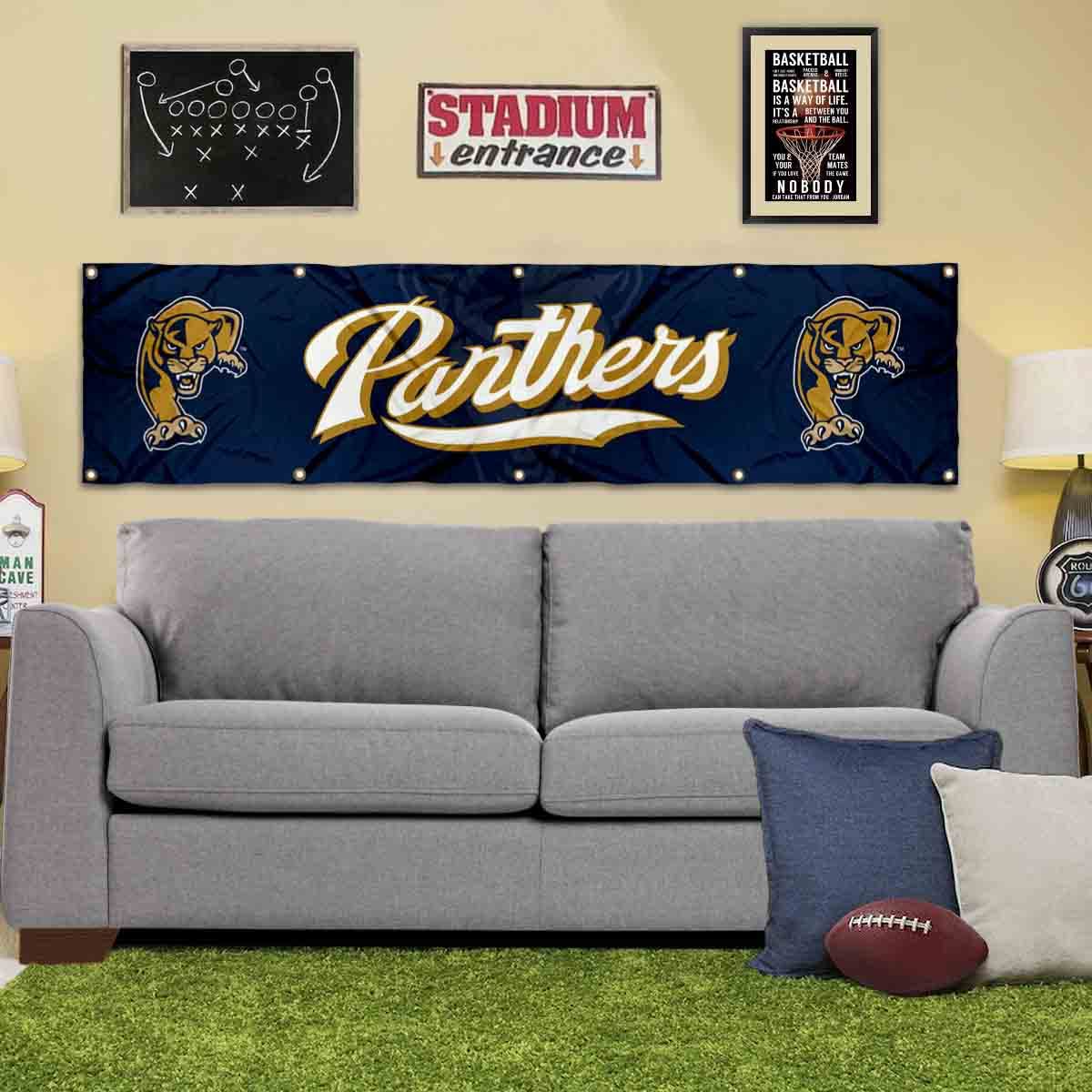 College Flags & Banners Co. Florida International Panthers Large 2x8 Foot Banner - Sports Collectibles, Sports Memorabilia, Sports Fan Shop, Sports Gifts