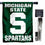 Michigan State University House Flag with Flag Pole Set - Sports Collectibles, Sports Memorabilia, Sports Fan Shop, Sports Gifts