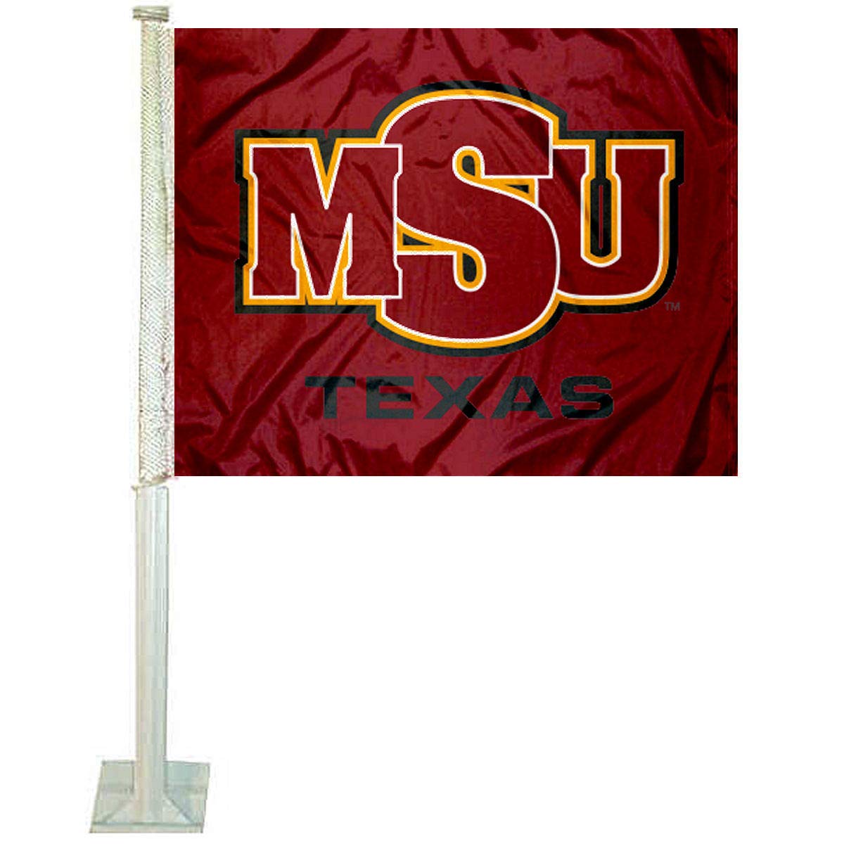 College Flags & Banners Co. Midwestern State Mustangs Car Flag - Sports Collectibles, Sports Memorabilia, Sports Fan Shop, Sports Gifts