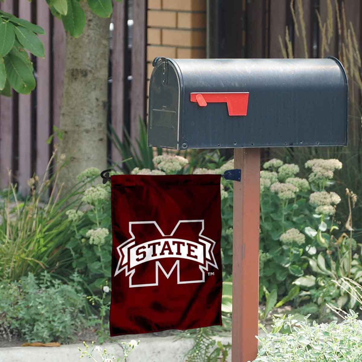 College Flags & Banners Co. Mississippi State University Garden Flag and Mailbox Post Pole Mount Holder Set - Sports Collectibles, Sports Memorabilia, Sports Fan Shop, Sports Gifts