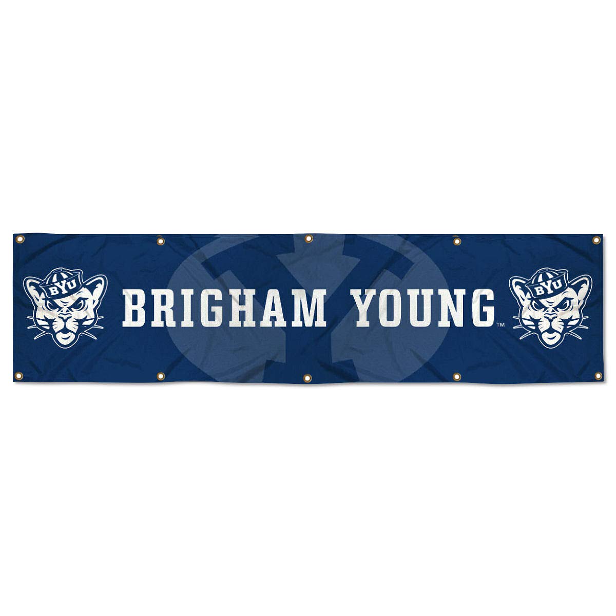 College Flags & Banners Co. Brigham Young Cougars Large 2x8 Foot Banner - Sports Collectibles, Sports Memorabilia, Sports Fan Shop, Sports Gifts