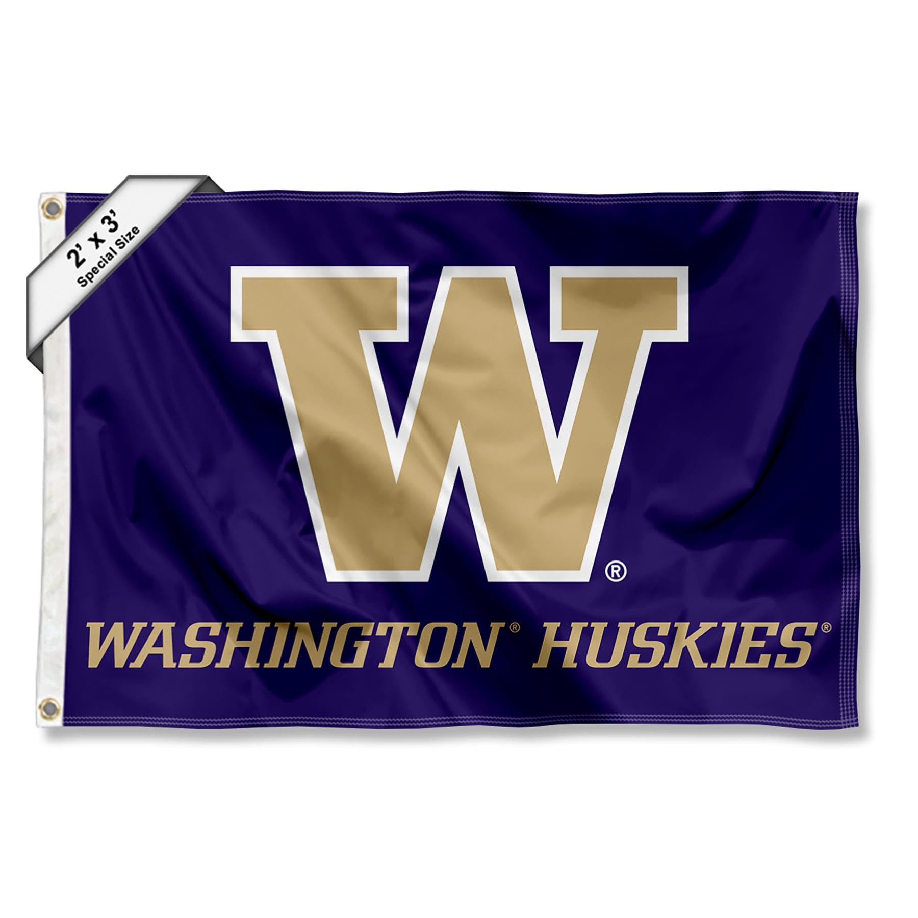 College Flags & Banners Co. Washington UW Huskies Small 2x3 Foot Flag - Sports Collectibles, Sports Memorabilia, Sports Fan Shop, Sports Gifts