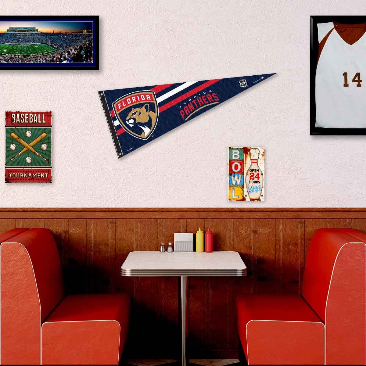 Florida Panthers Pennant Flag and Wall Tack Pads Mounts - Sports Collectibles, Sports Memorabilia, Sports Fan Shop, Sports Gifts