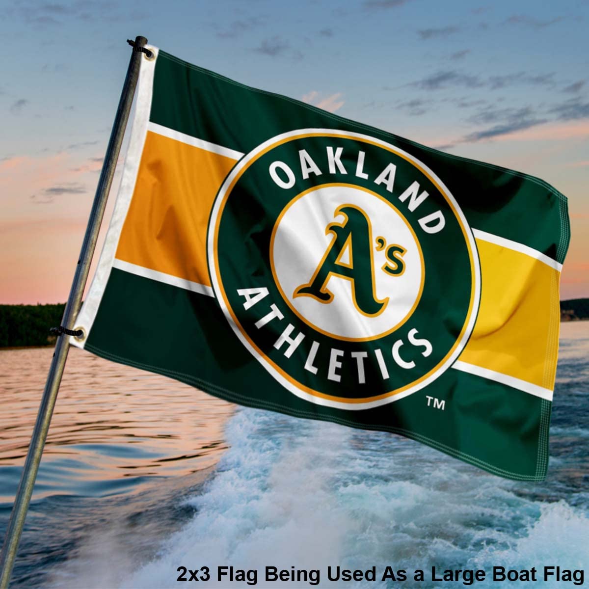 WinCraft Oakland Athletics 2x3 Foot Small Flag - Sports Collectibles, Sports Memorabilia, Sports Fan Shop, Sports Gifts