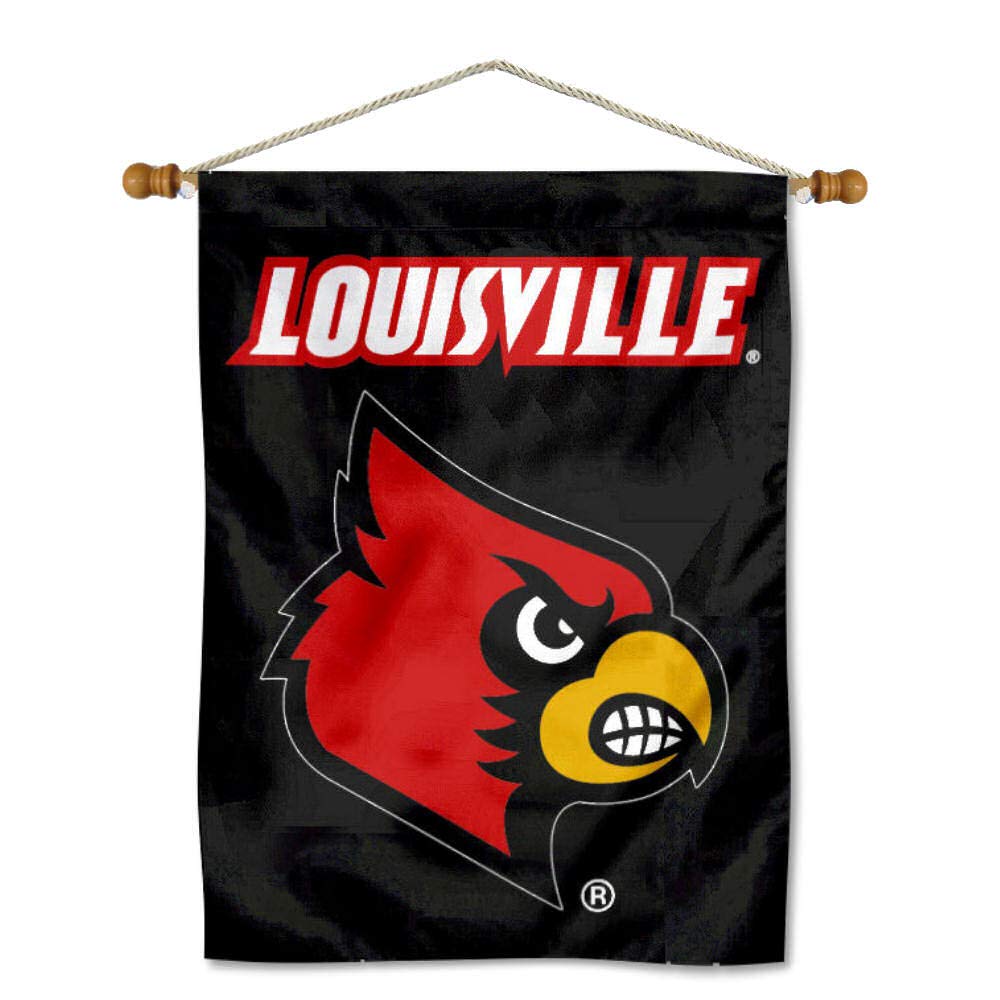 Louisville Cardinals Banner Flag and Wood Banner Pole Set - Sports Collectibles, Sports Memorabilia, Sports Fan Shop, Sports Gifts