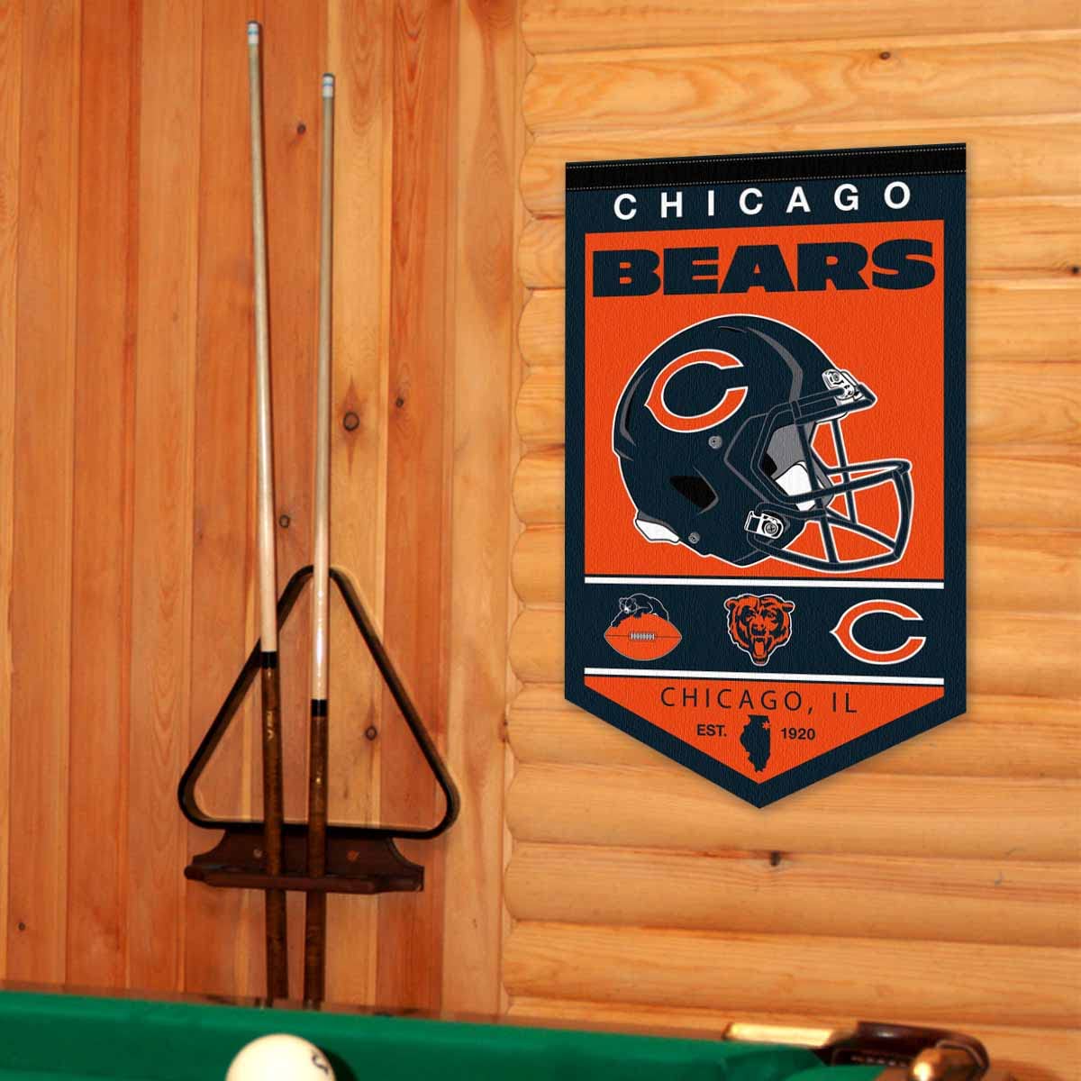 WinCraft Chicago Bears Heritage History Banner Pennant - Sports Collectibles, Sports Memorabilia, Sports Fan Shop, Sports Gifts