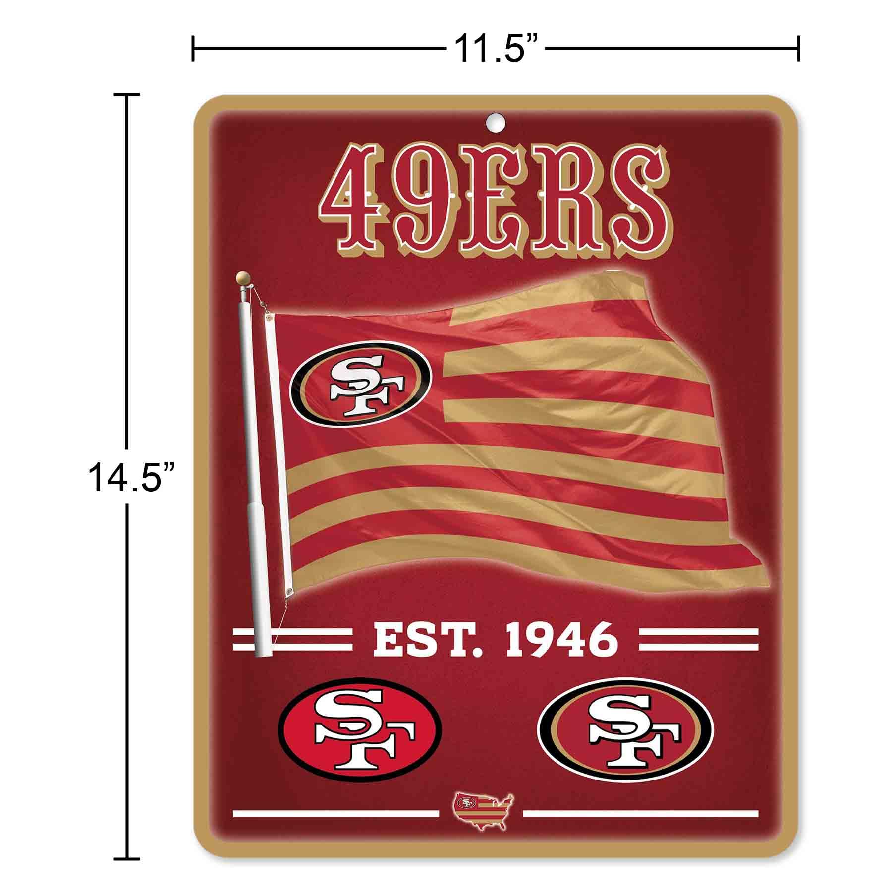 WinCraft San Francisco 49ers Americana Banner Flag Sign - Sports Collectibles, Sports Memorabilia, Sports Fan Shop, Sports Gifts