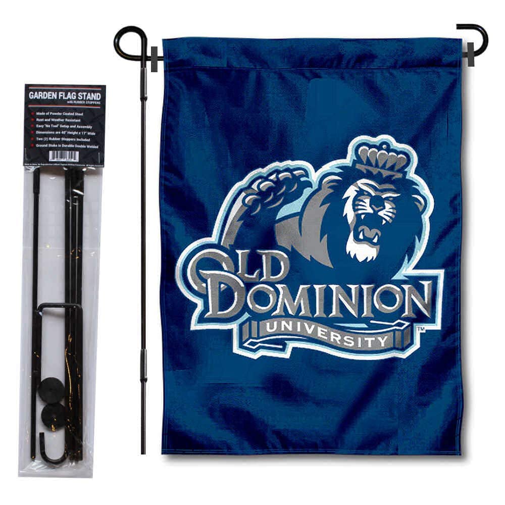 Old Dominion University Garden Flag and USA Flag Stand Pole Holder Set - Sports Collectibles, Sports Memorabilia, Sports Fan Shop, Sports Gifts