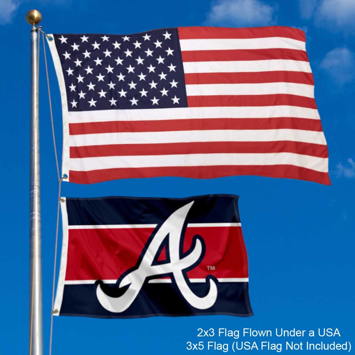 WinCraft Atlanta Braves 2x3 Foot Small Flag - Sports Collectibles, Sports Memorabilia, Sports Fan Shop, Sports Gifts