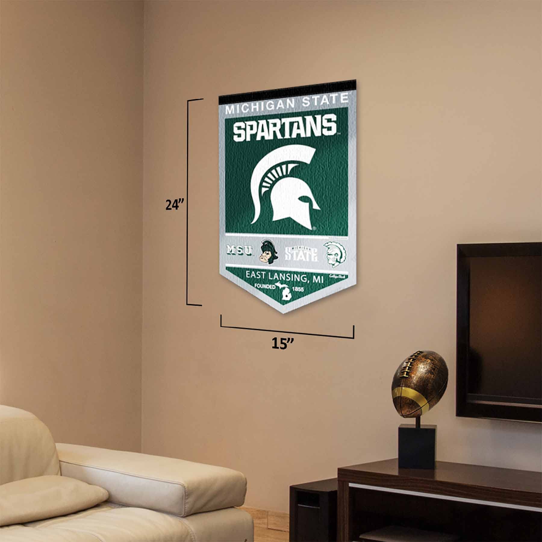 College Flags & Banners Co. Michigan State Spartans Heritage History Banner Pennant - Sports Collectibles, Sports Memorabilia, Sports Fan Shop, Sports Gifts