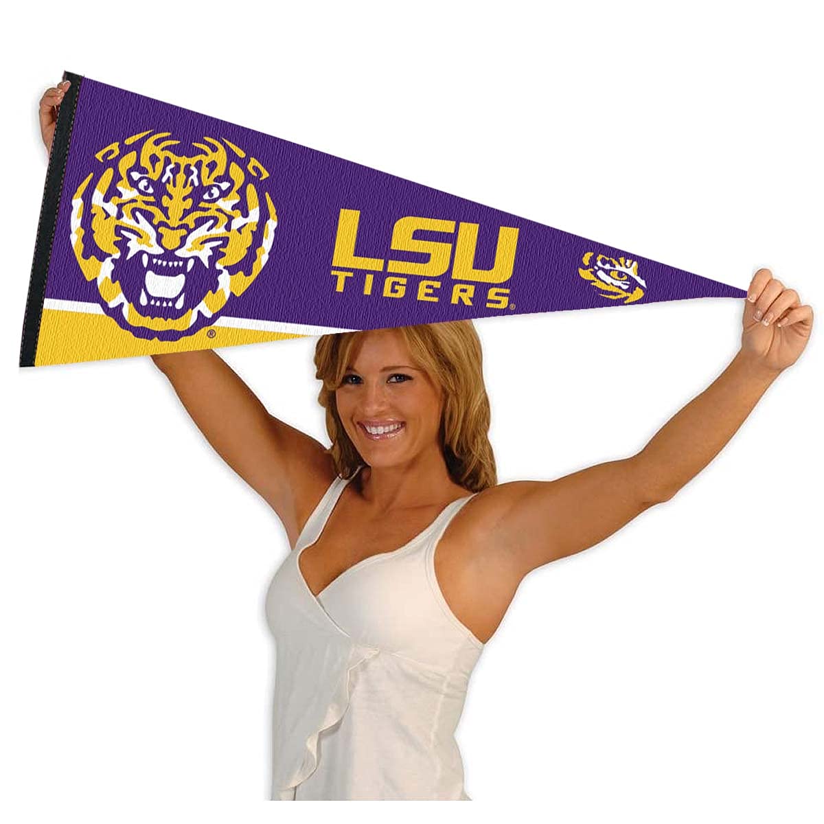 College Flags & Banners Co. Louisiana State Tigers Pennant Full Size Felt - Sports Collectibles, Sports Memorabilia, Sports Fan Shop, Sports Gifts