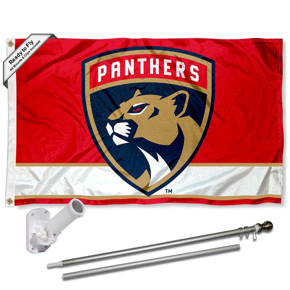 WinCraft Florida Panthers Flag Pole and Bracket Set - Sports Collectibles, Sports Memorabilia, Sports Fan Shop, Sports Gifts
