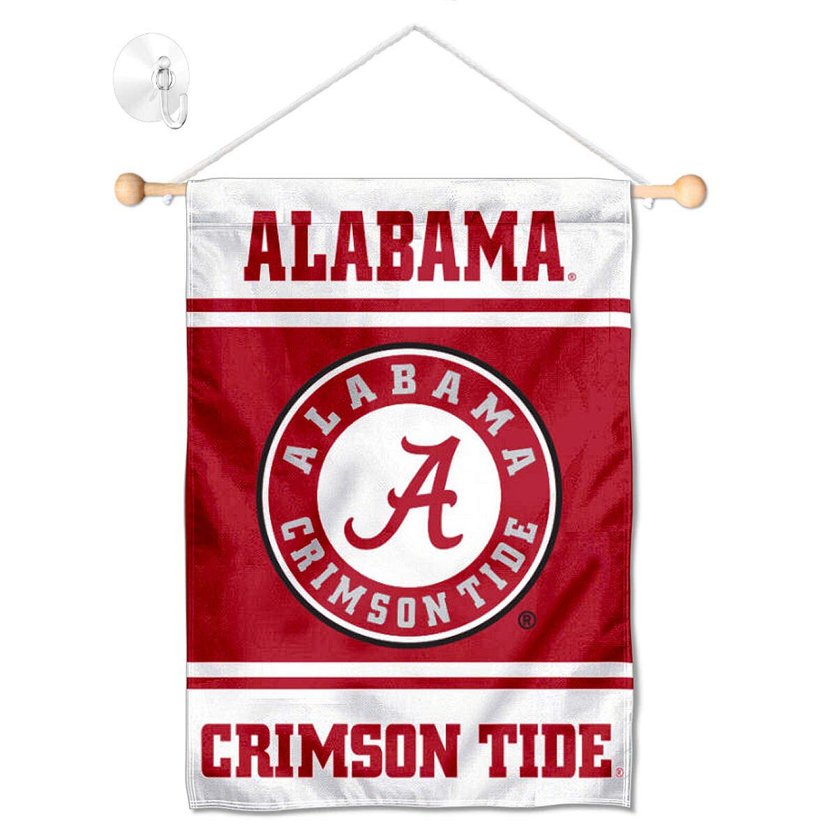 College Flags & Banners Co. Alabama Crimson Tide Window Wall Banner Hanging Flag with Suction Cup - Sports Collectibles, Sports Memorabilia, Sports Fan Shop, Sports Gifts