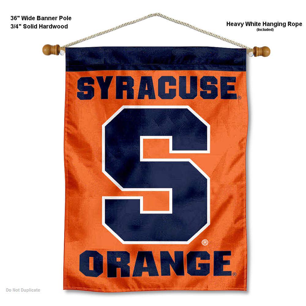 College Flags & Banners Co. SU Orange House Flag and Wood Banner Pole Set - Sports Collectibles, Sports Memorabilia, Sports Fan Shop, Sports Gifts