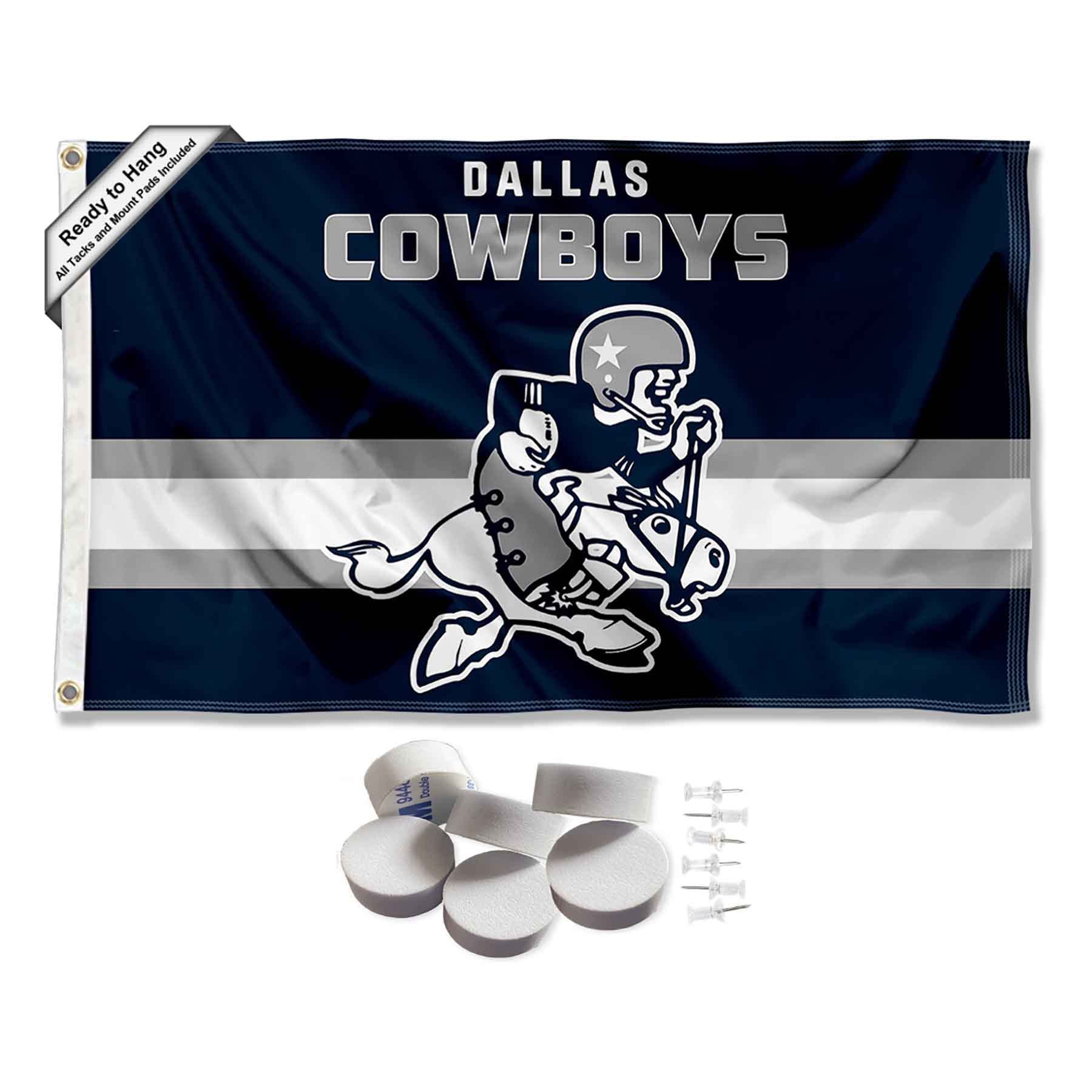 Dallas Cowboys Throwback Retro Vintage Banner and Tapestry Wall Tack Pads - Sports Collectibles, Sports Memorabilia, Sports Fan Shop, Sports Gifts