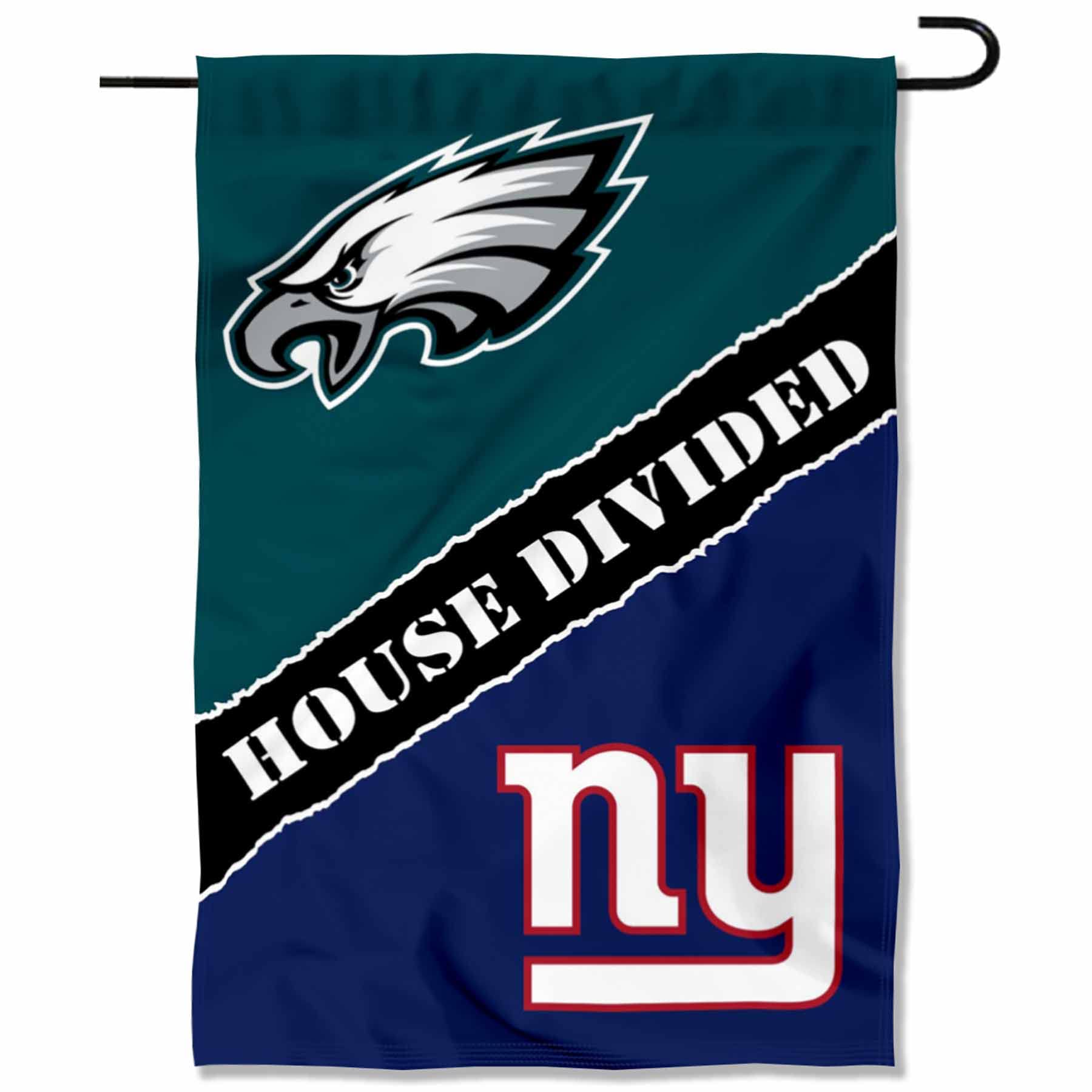 WinCraft House Divided Eagles and Giants Double Sided Garden Flag - Sports Collectibles, Sports Memorabilia, Sports Fan Shop, Sports Gifts