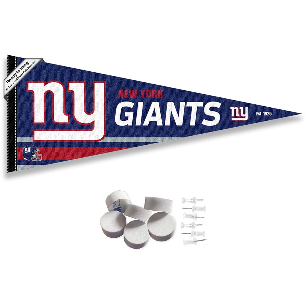 New York Giants Pennant Banner and Wall Tack Pads - Sports Collectibles, Sports Memorabilia, Sports Fan Shop, Sports Gifts