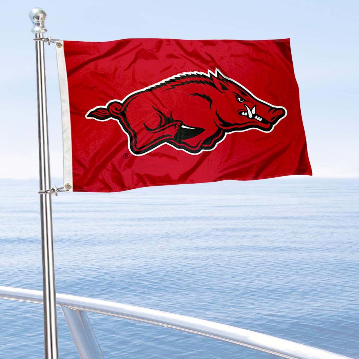 College Flags & Banners Co. Arkansas Razorbacks Boat and Nautical Flag - Sports Collectibles, Sports Memorabilia, Sports Fan Shop, Sports Gifts
