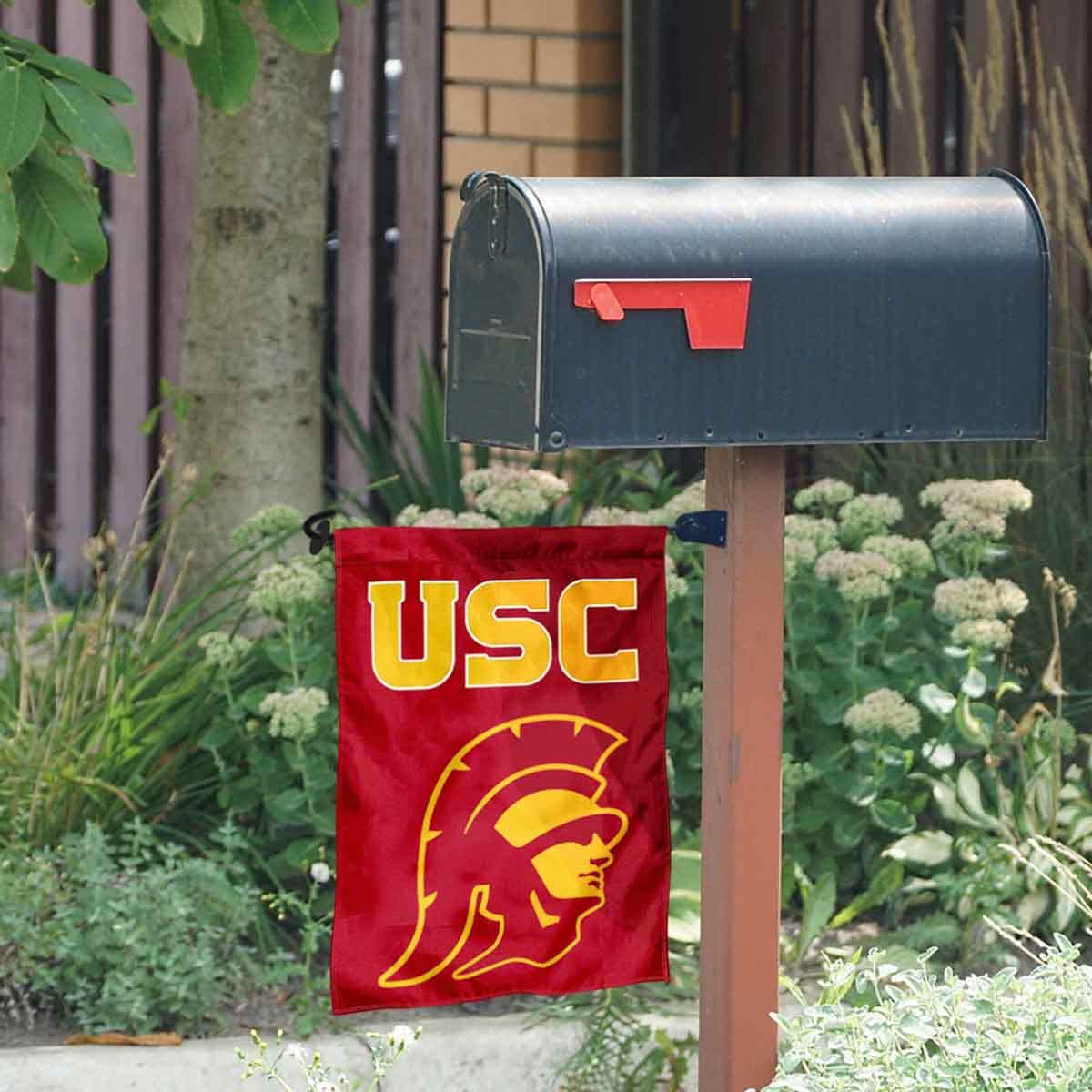 Southern Cal Trojans Garden Flag and Mailbox Post Pole Mount Holder Set - Sports Collectibles, Sports Memorabilia, Sports Fan Shop, Sports Gifts