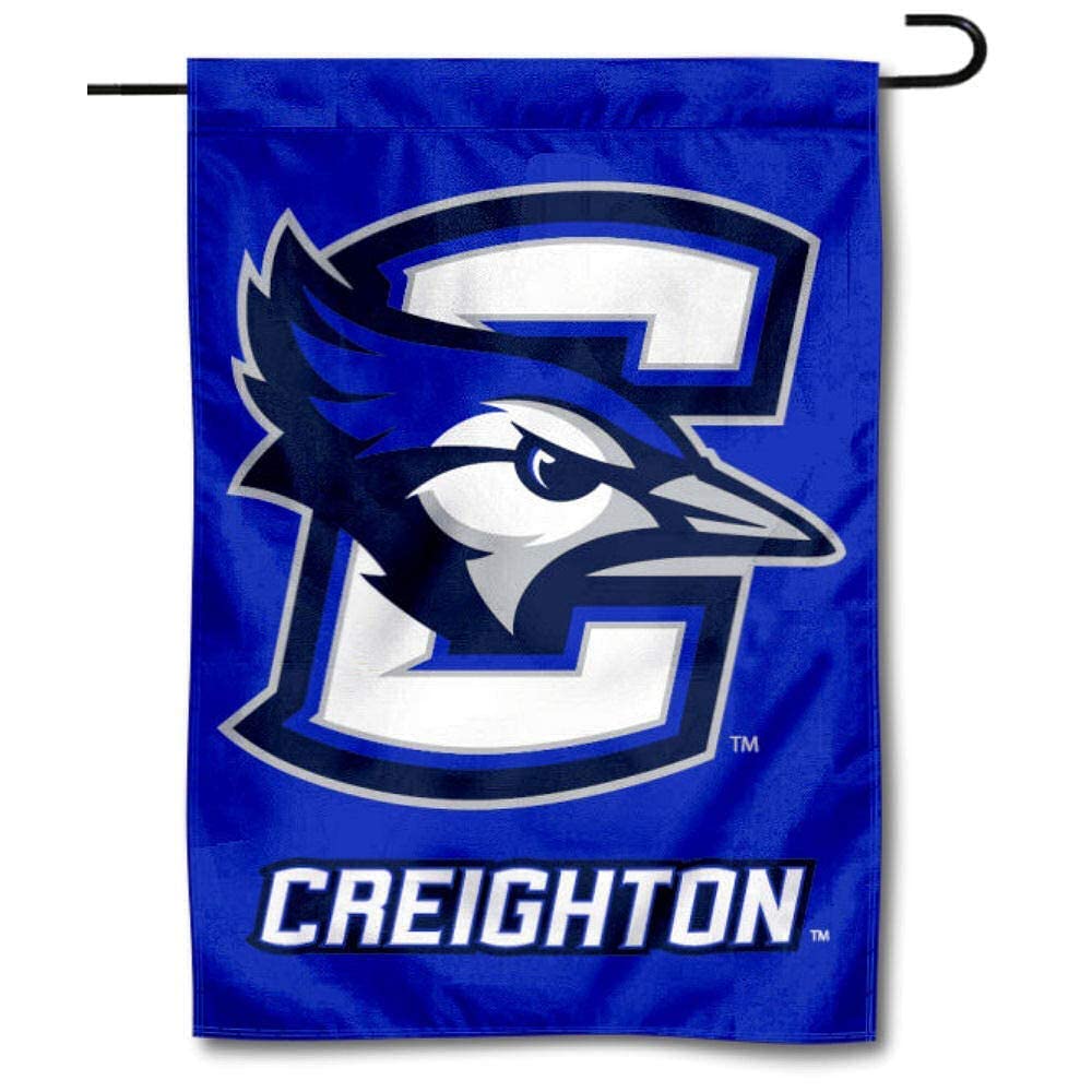 College Flags & Banners Co. Creighton University Garden Flag and USA Stand Pole Holder Set - Sports Collectibles, Sports Memorabilia, Sports Fan Shop, Sports Gifts