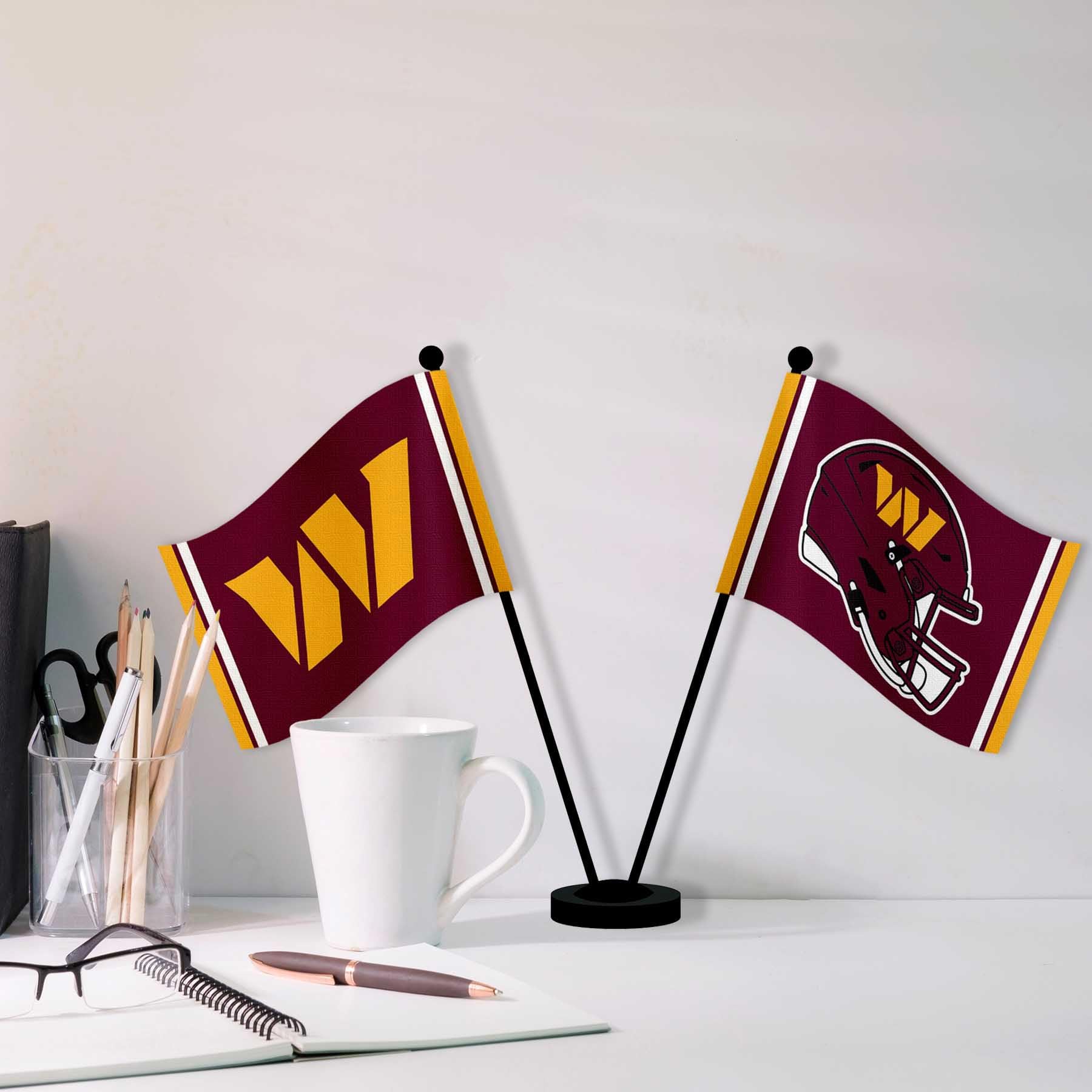 WinCraft Washington Commanders Desk and Table Top Flags - Sports Collectibles, Sports Memorabilia, Sports Fan Shop, Sports Gifts