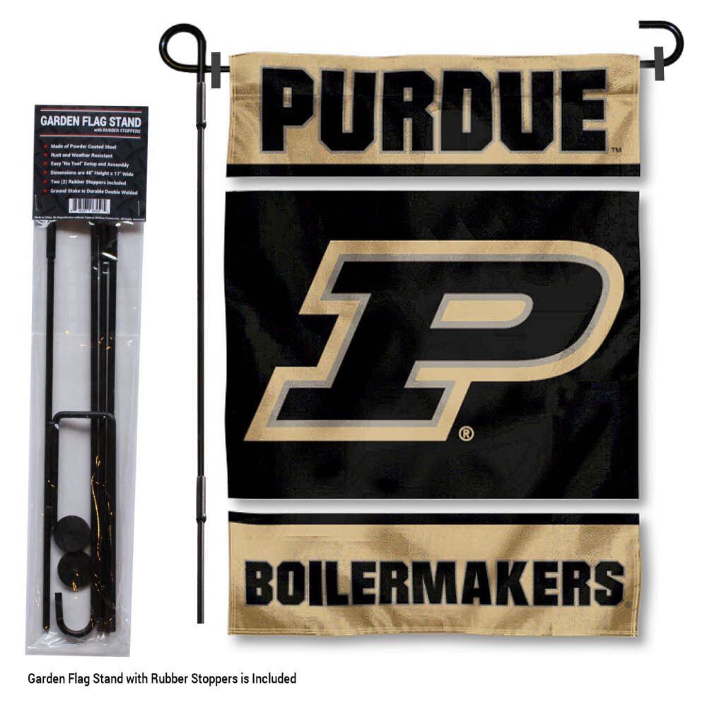 College Flags & Banners Co. Purdue Boilermakers Garden Flag with Stand Holder - Sports Collectibles, Sports Memorabilia, Sports Fan Shop, Sports Gifts
