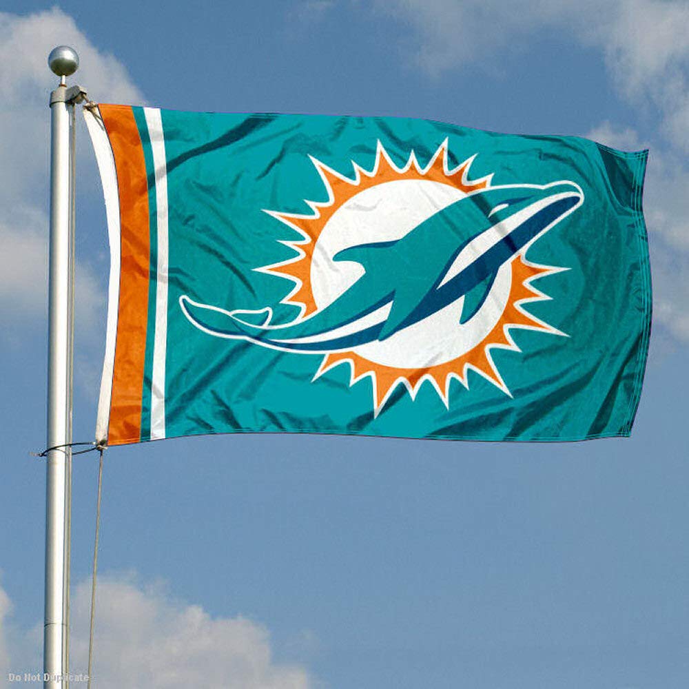 WinCraft Miami Dolphins 4 ft x 6 ft Foot Flag - Sports Collectibles, Sports Memorabilia, Sports Fan Shop, Sports Gifts