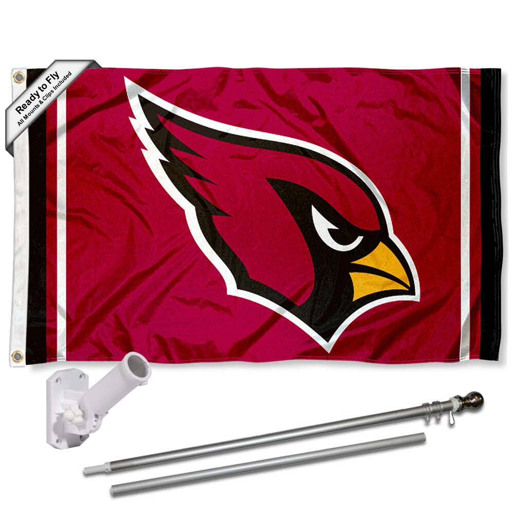 WinCraft Arizona Cardinals Flag Pole and Bracket Kit - Sports Collectibles, Sports Memorabilia, Sports Fan Shop, Sports Gifts