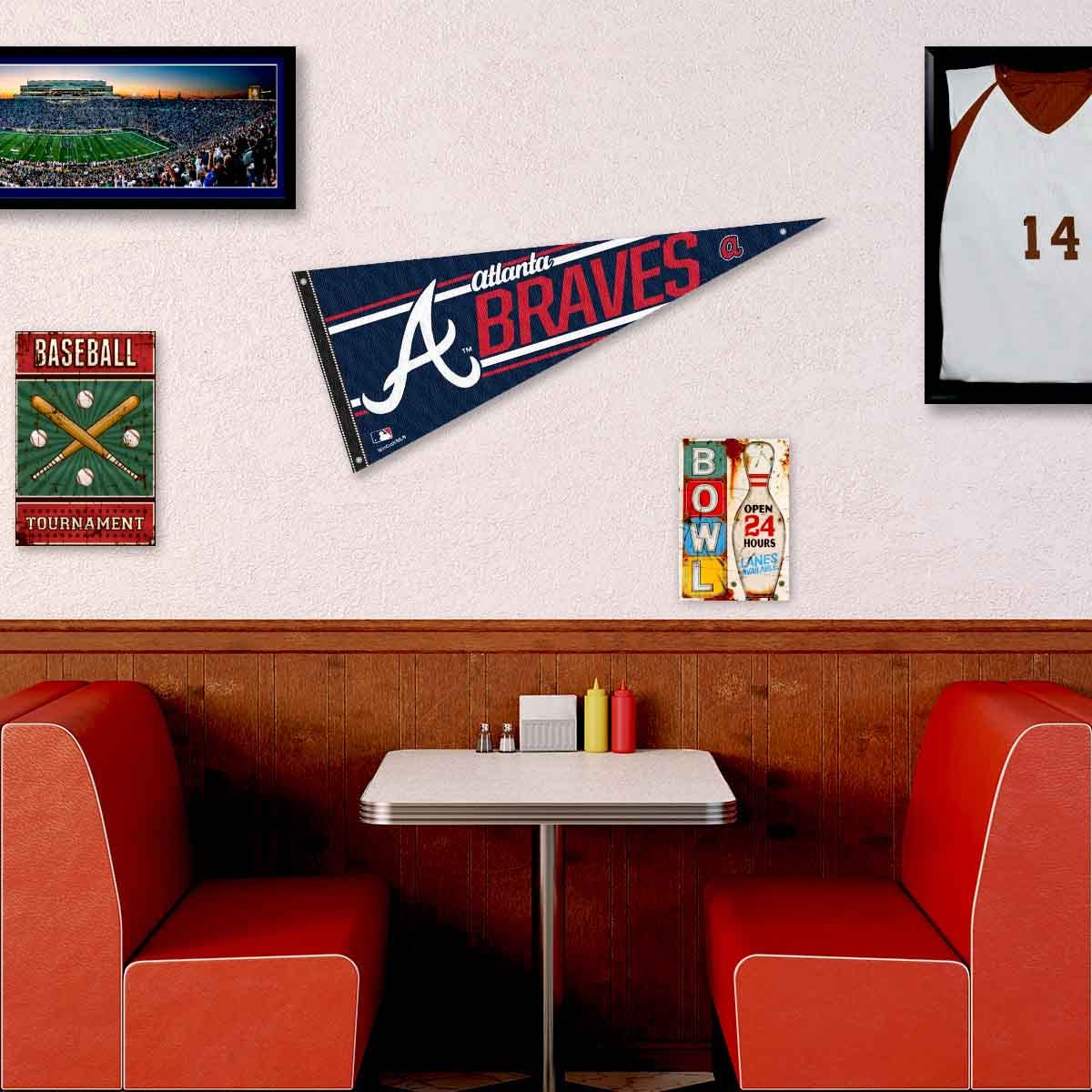 Atlanta Braves Pennant Banner and Wall Tack Pads - Sports Collectibles, Sports Memorabilia, Sports Fan Shop, Sports Gifts