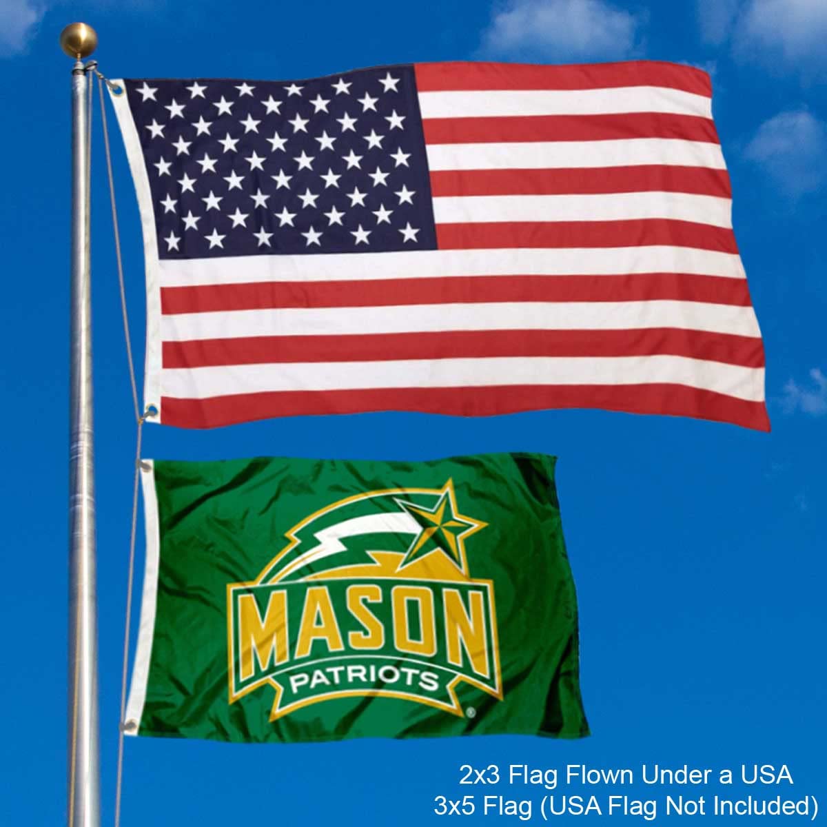 College Flags & Banners Co. George Mason Patriots 2x3 Foot Flag - Sports Collectibles, Sports Memorabilia, Sports Fan Shop, Sports Gifts