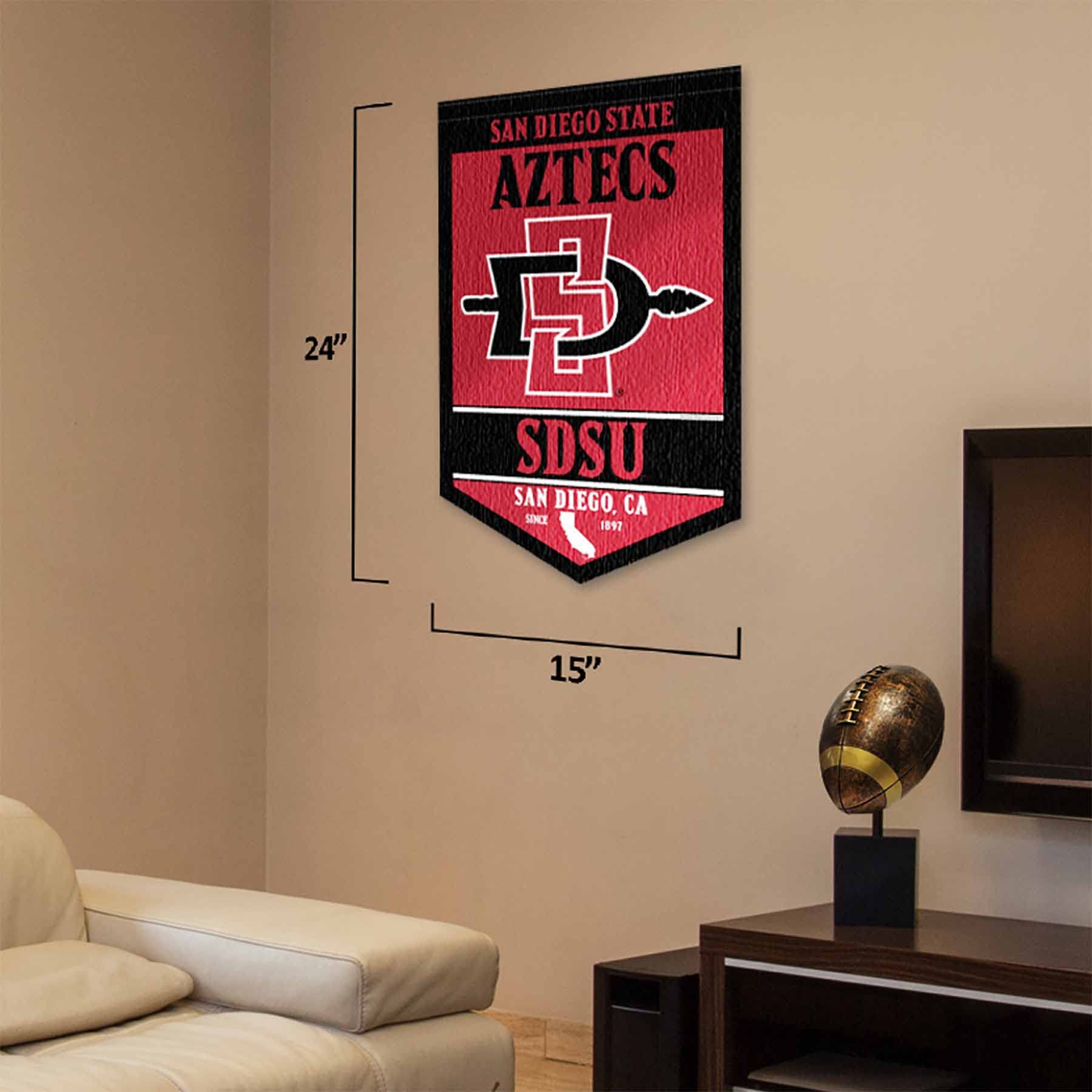College Flags & Banners Co. San Diego State Aztecs Heritage History Banner Pennant - Sports Collectibles, Sports Memorabilia, Sports Fan Shop, Sports Gifts