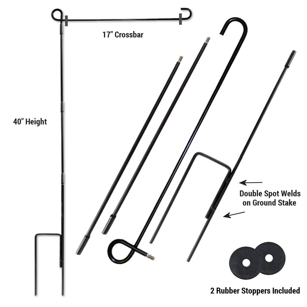 Sports Flags Pennants Company Garden Flag Holder Stand Stake and Rubber Stopper Set - Sports Collectibles, Sports Memorabilia, Sports Fan Shop, Sports Gifts