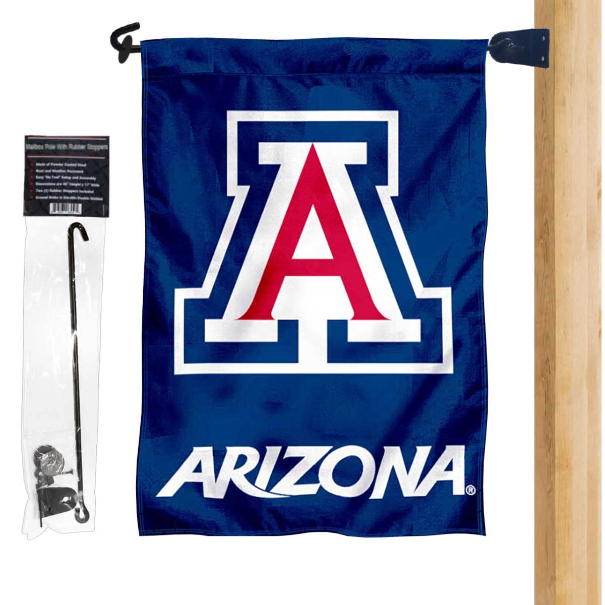 Arizona Wildcats Garden Flag and Mailbox Post Pole Mount Holder Set - Sports Collectibles, Sports Memorabilia, Sports Fan Shop, Sports Gifts