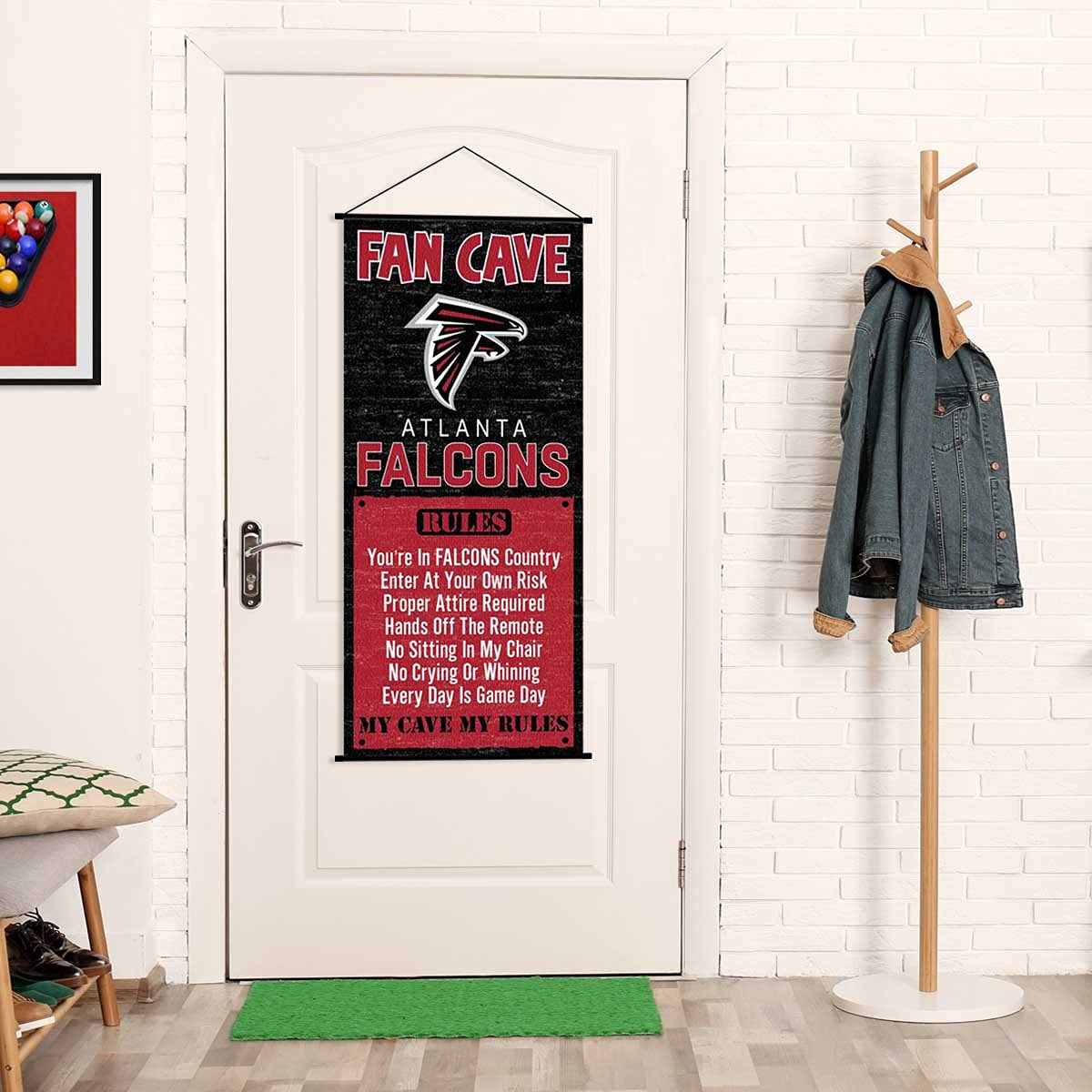 WinCraft Atlanta Falcons Man Cave Fan Banner Wall Door Scroll - Sports Collectibles, Sports Memorabilia, Sports Fan Shop, Sports Gifts