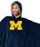 NCAA Michigan Wolverines Team Color Bloncho w/Logo Patch & Sherpa - Sports Gifts, Sports Memorabilia, Sports Collectibles, Fan Shop
