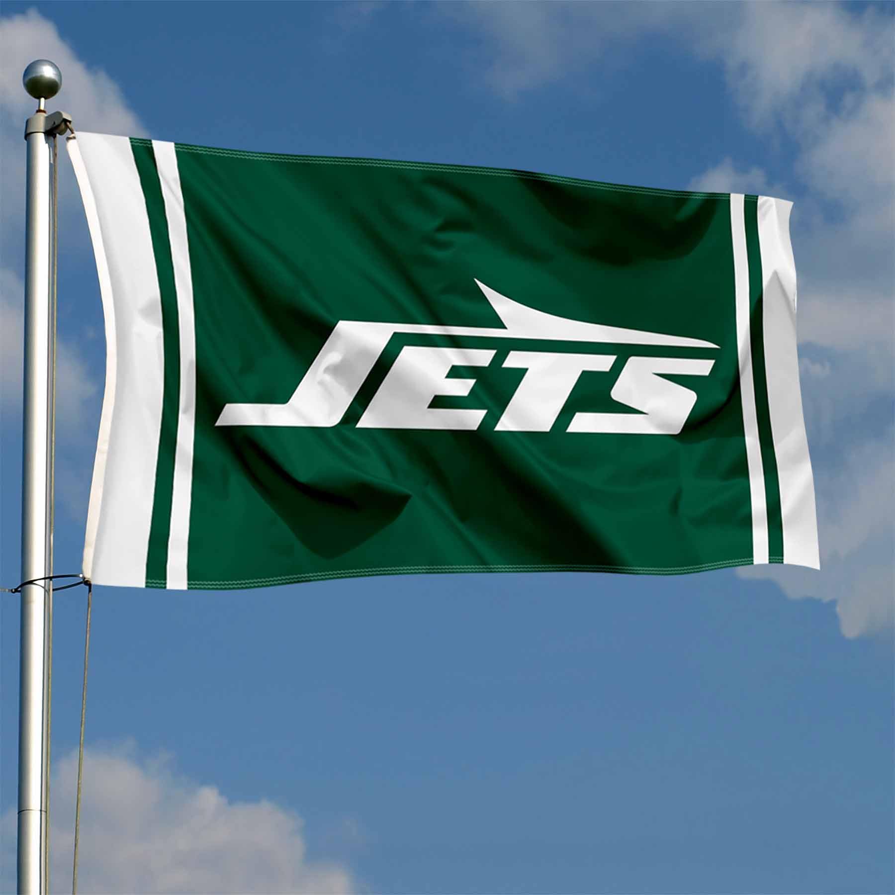 WinCraft New York Jets New Logo Large 3x5 Flag - Sports Collectibles, Sports Memorabilia, Sports Fan Shop, Sports Gifts