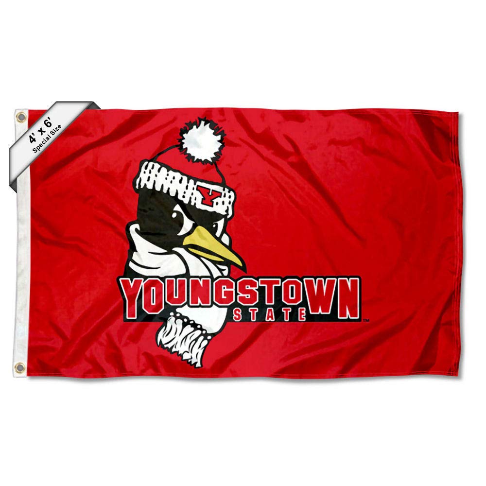 College Flags & Banners Co. YSU Penguins 4 ft x 6 ft Flag - Sports Collectibles, Sports Memorabilia, Sports Fan Shop, Sports Gifts